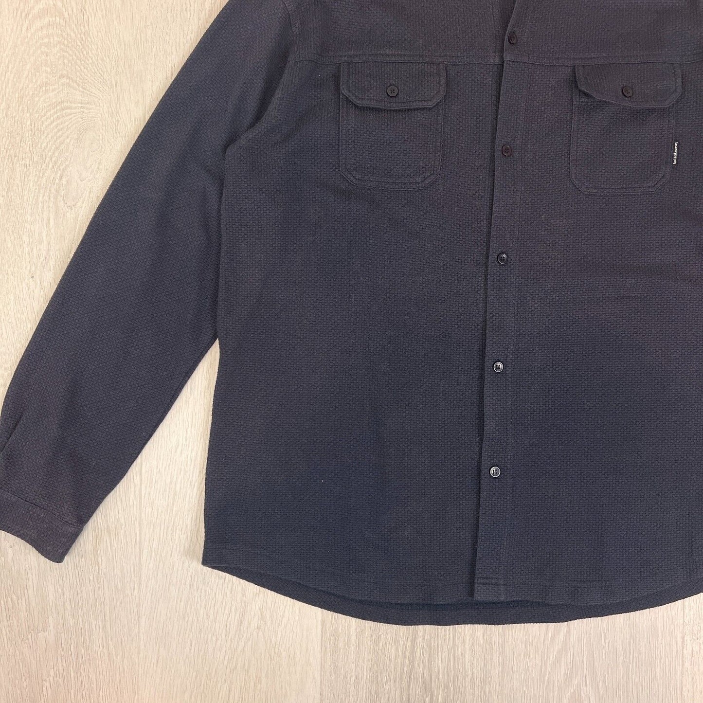Billabong Mens Navy Blue Long Sleeve Button Up Shirt Size Large