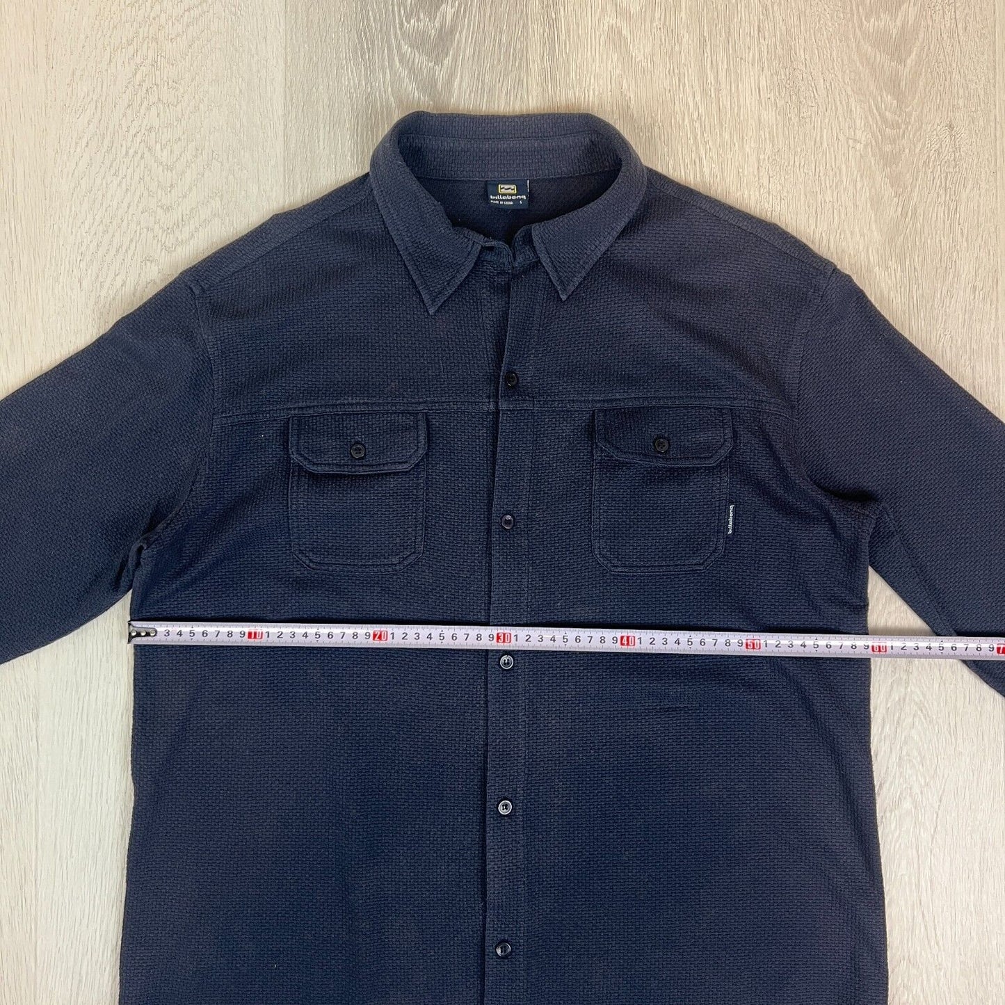 Billabong Mens Navy Blue Long Sleeve Button Up Shirt Size Large