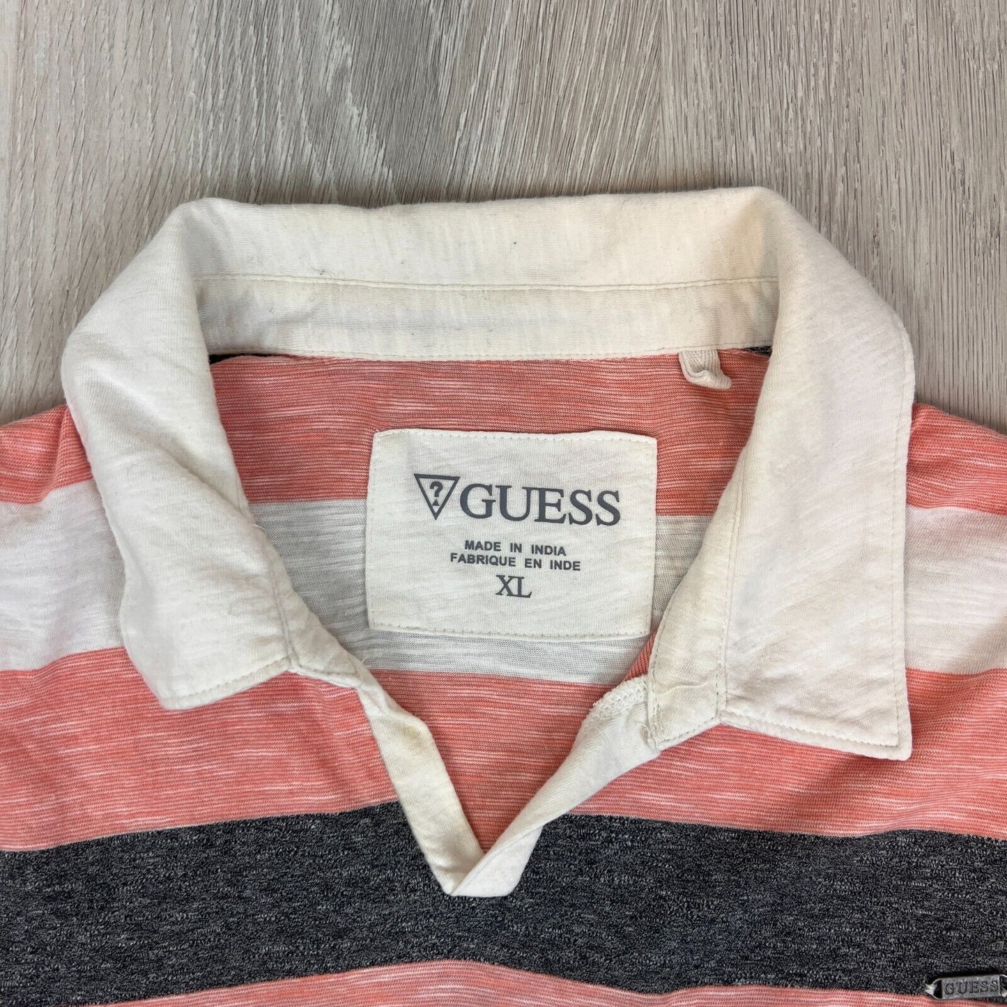 Guess Mens Striped Short Sleeve Polo Shirt Size XL