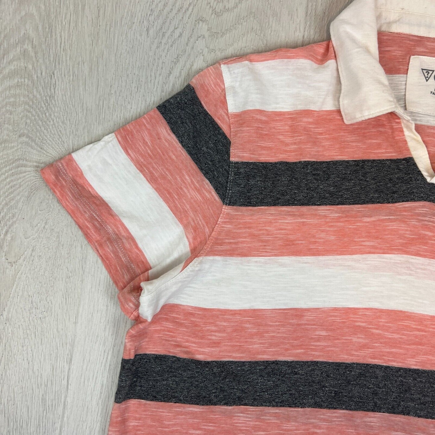 Guess Mens Striped Short Sleeve Polo Shirt Size XL