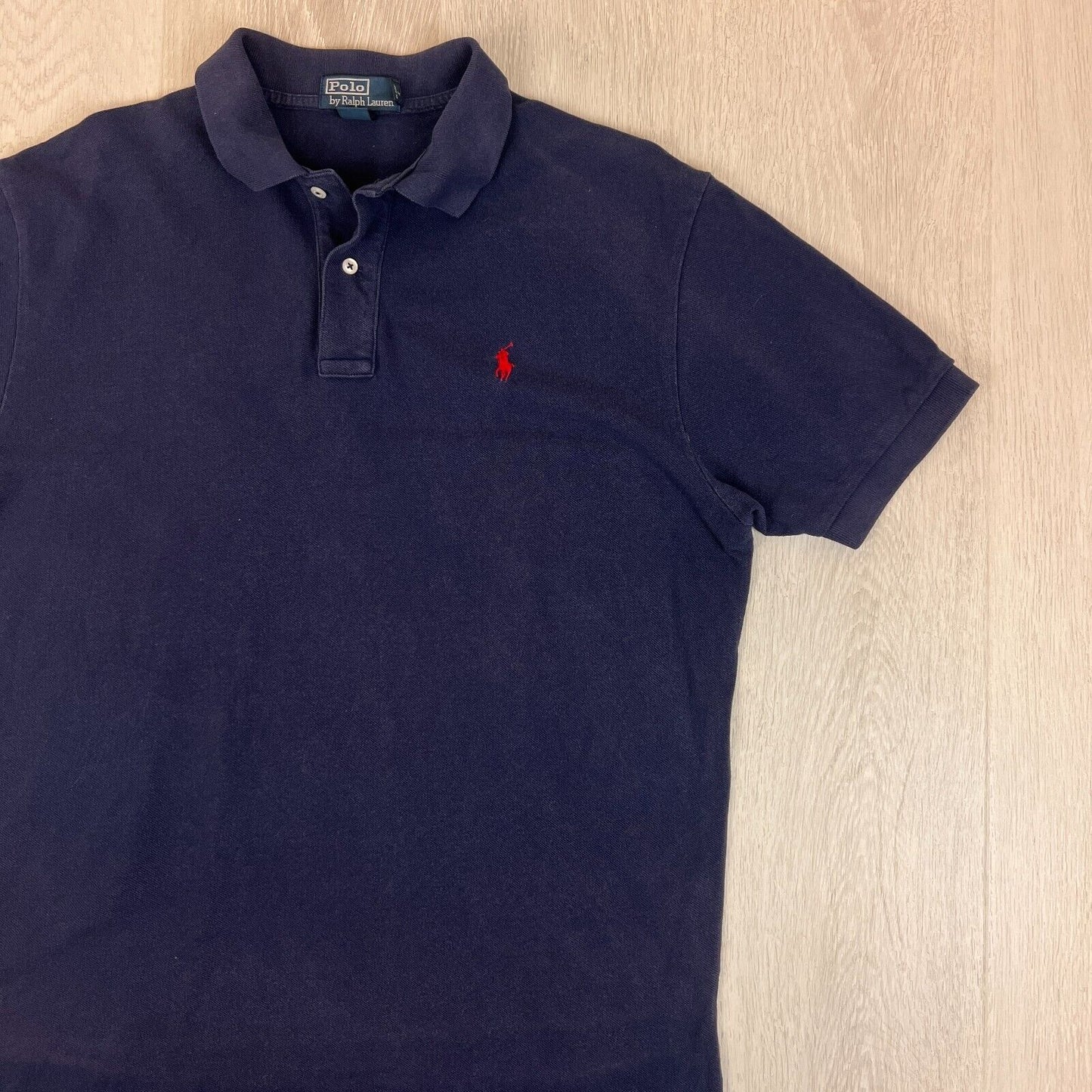 Polo Ralph Lauren Mens Navy Blue Polo Shirt Size Large