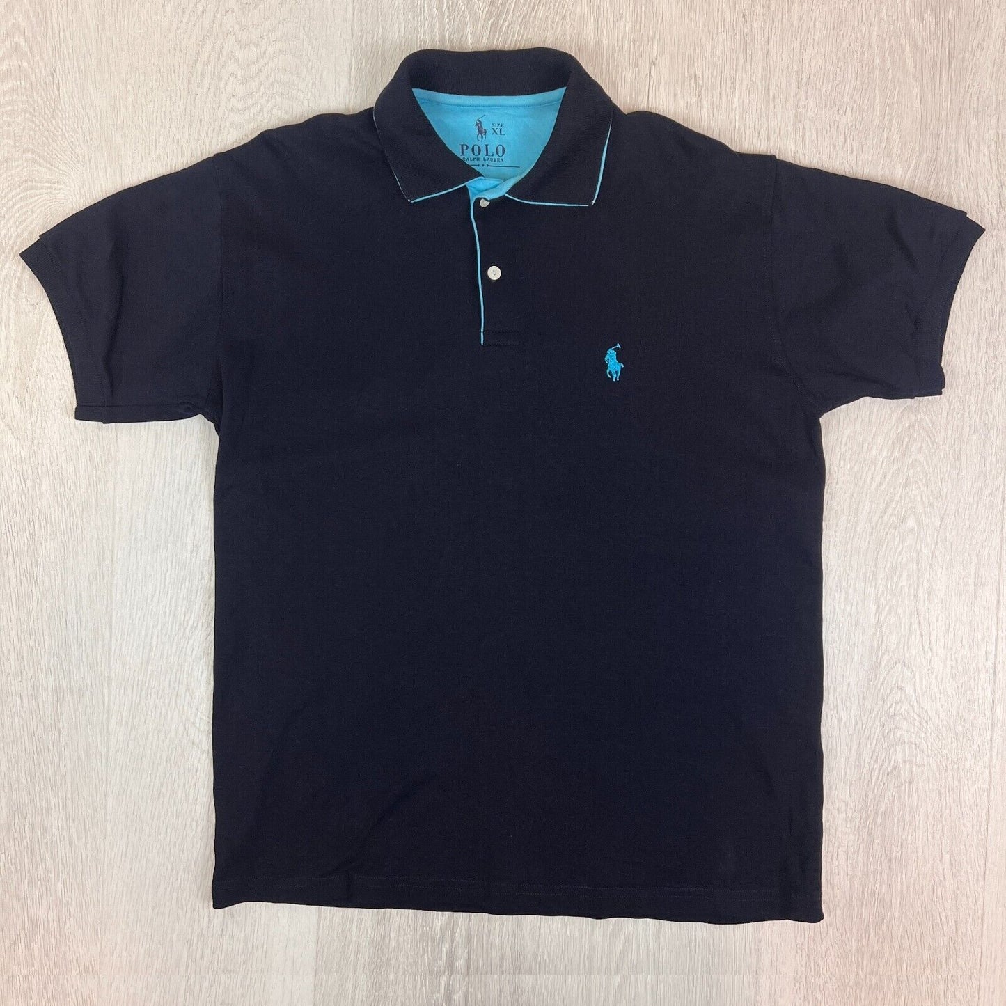 Polo Ralph Lauren Mens Navy Blue Polo Shirt Size XL (Measures L)