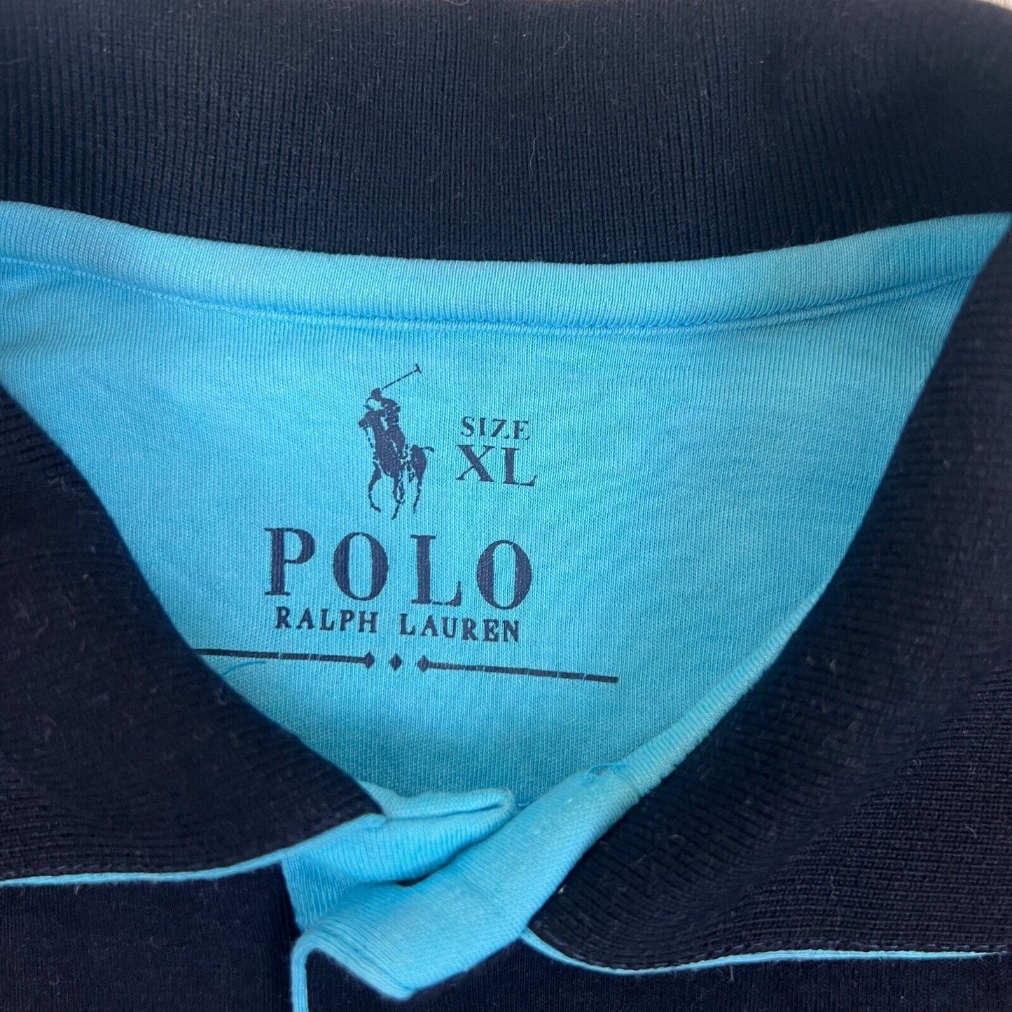 Polo Ralph Lauren Mens Navy Blue Polo Shirt Size XL (Measures L)