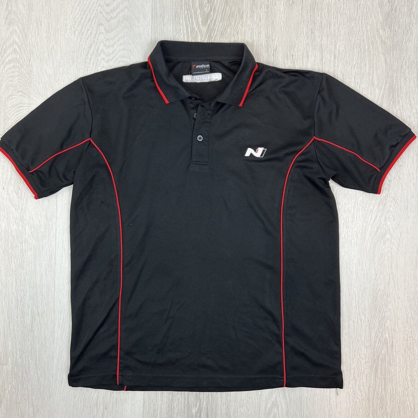Podium Hyundai N Mens Black Short Sleeve Polo Shirt Size Large