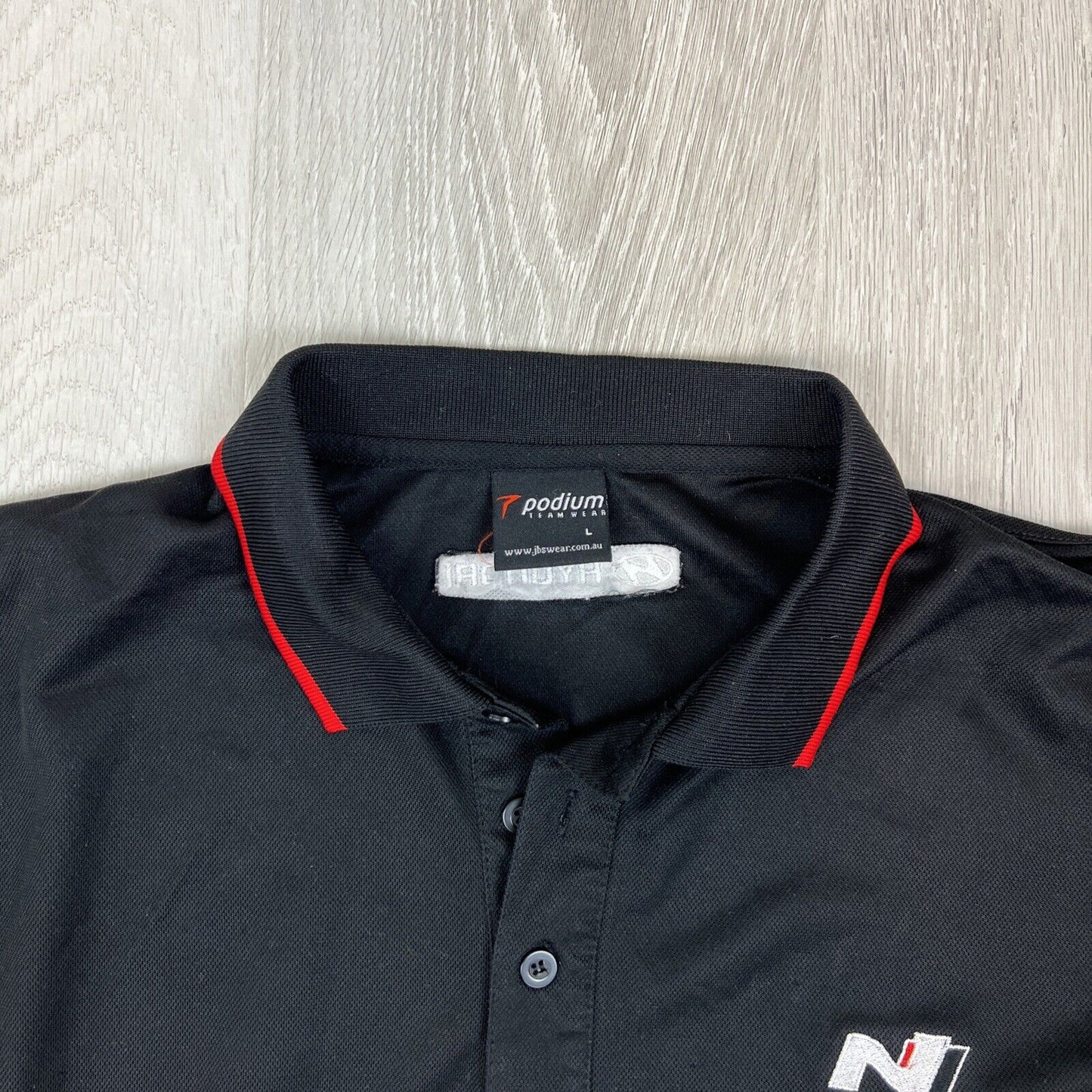 Podium Hyundai N Mens Black Short Sleeve Polo Shirt Size Large