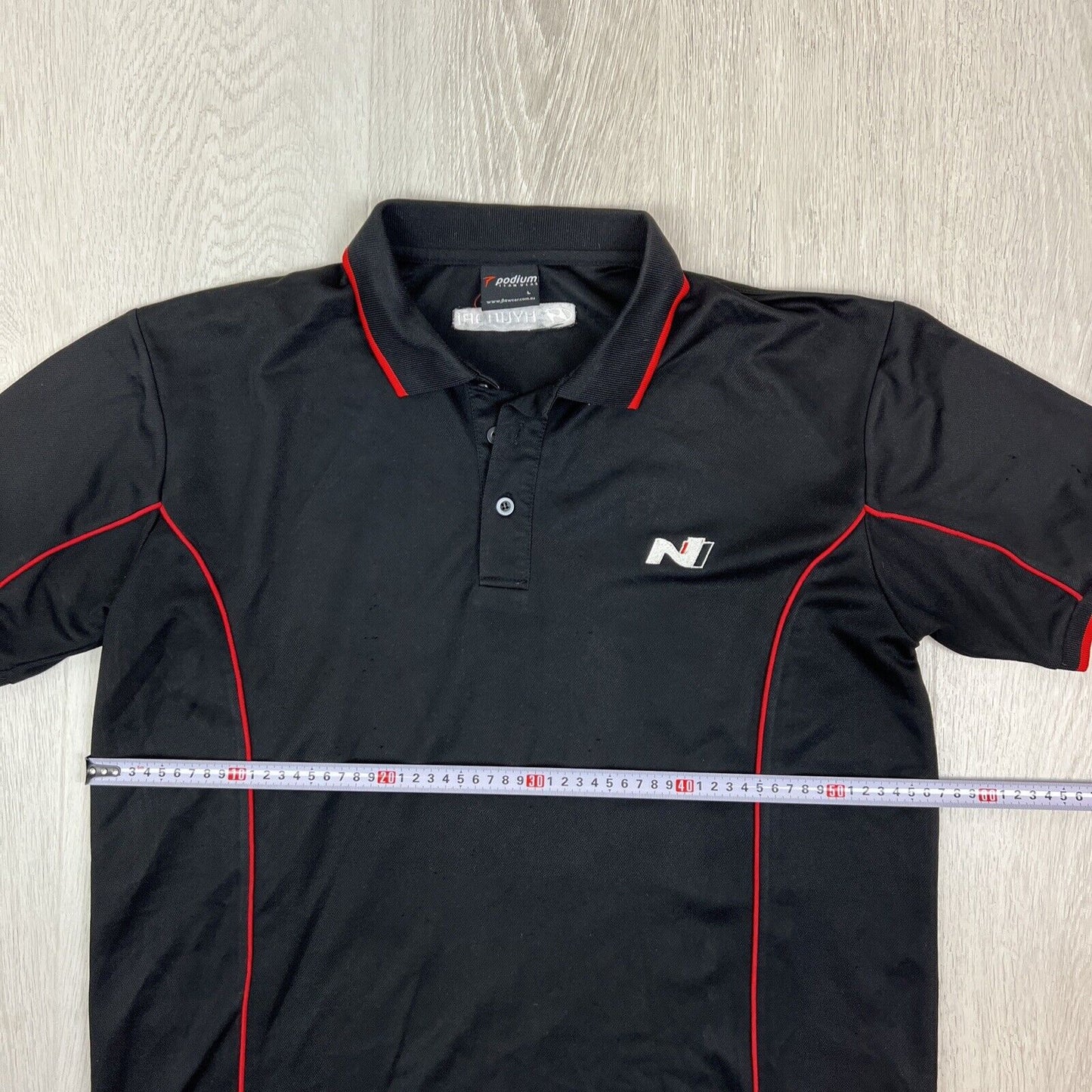 Podium Hyundai N Mens Black Short Sleeve Polo Shirt Size Large