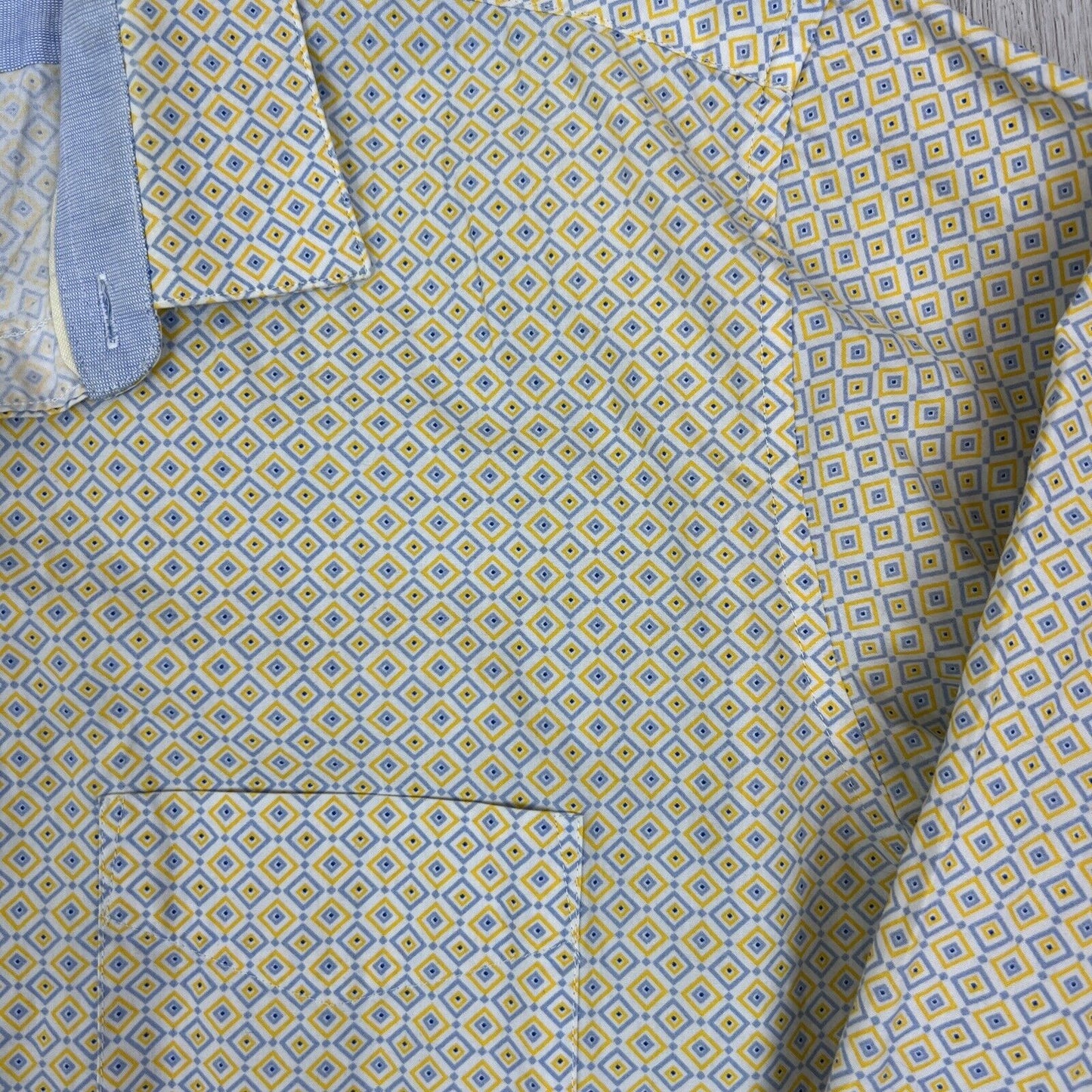 Van Heusen Slim Fit Mens Yellow Long Sleeve Button Up Shirt Size 42
