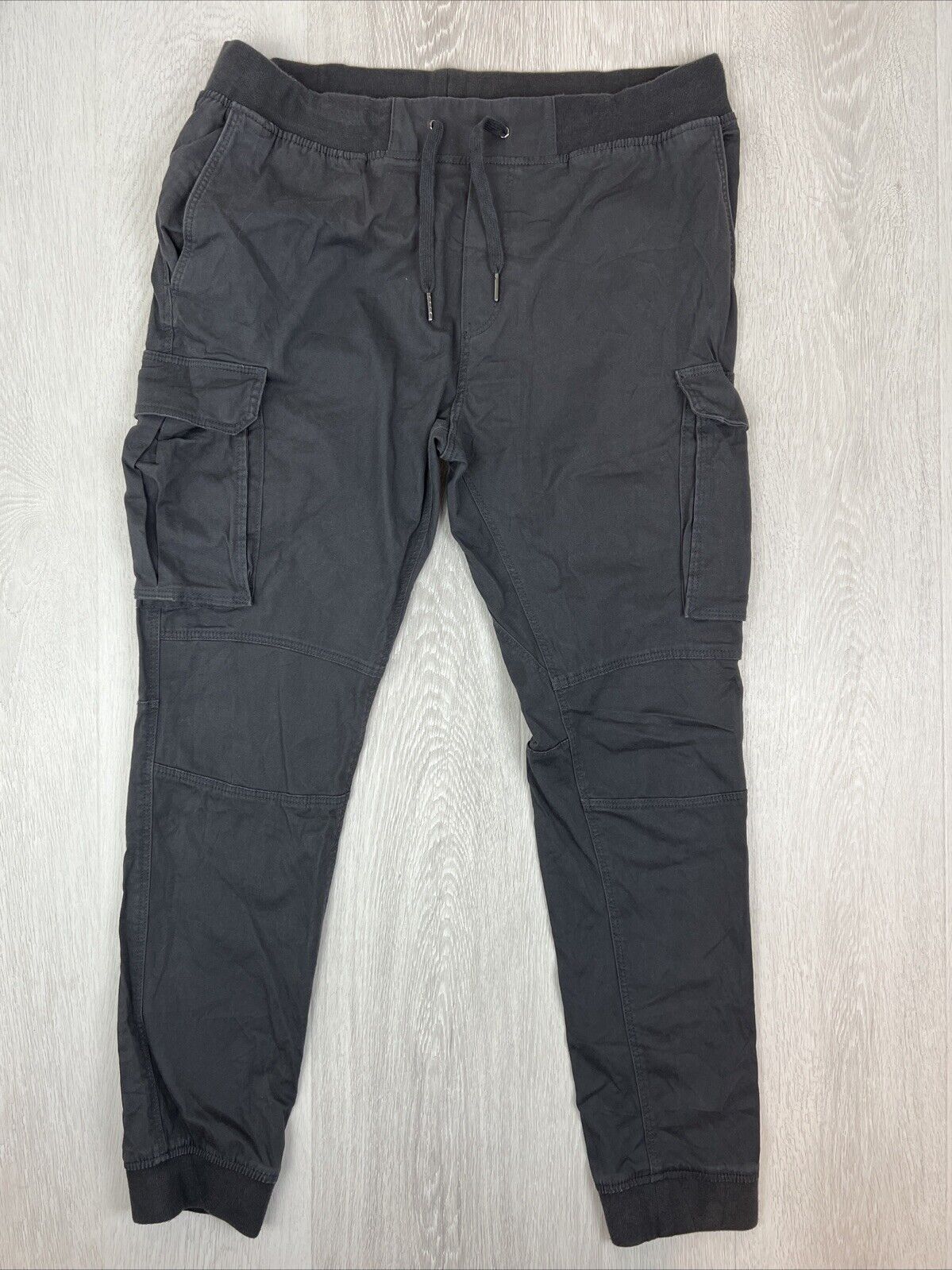 H&M Mens Dark Grey Slim Fit Cargo Jogger Pants Size XL