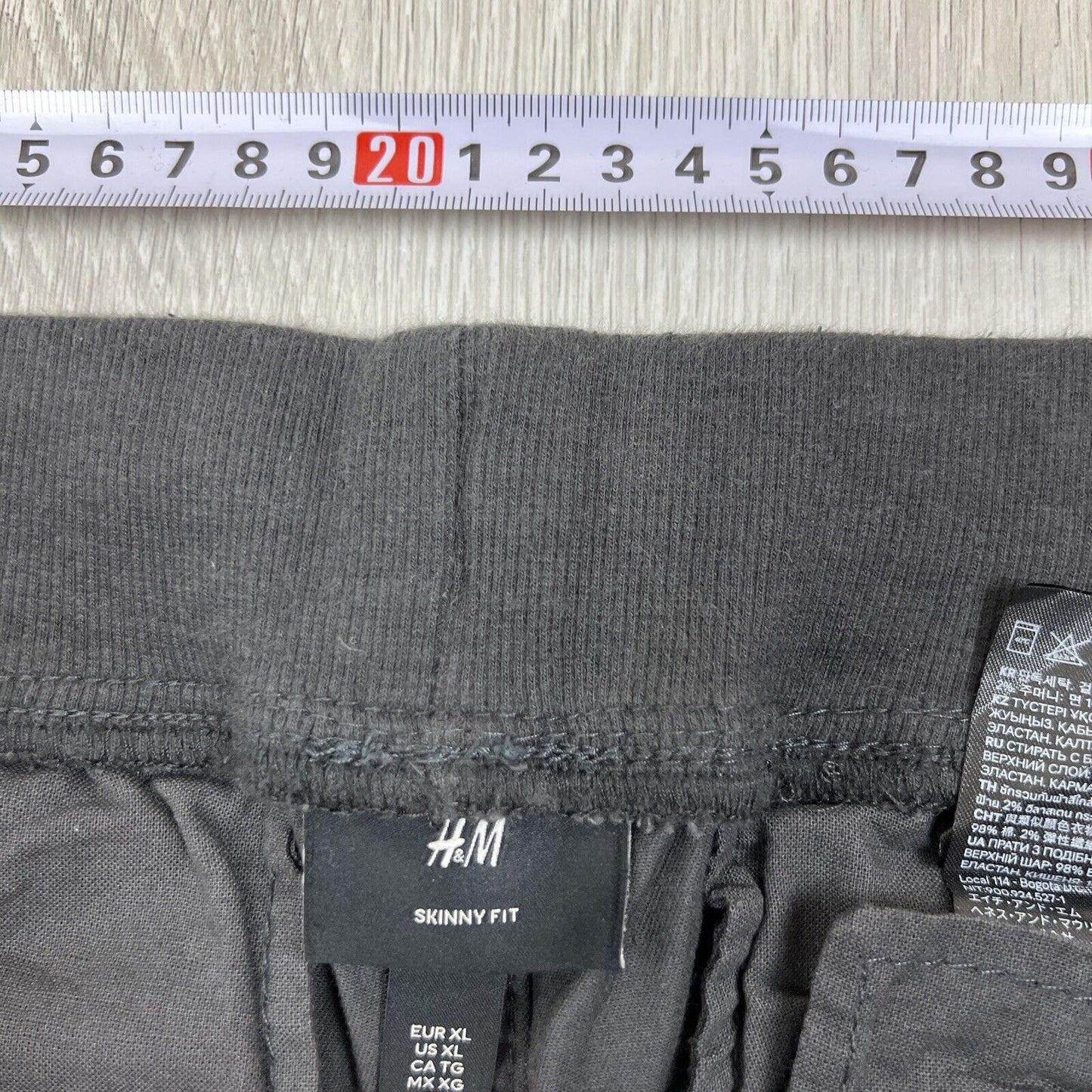 H&M Mens Dark Grey Slim Fit Cargo Jogger Pants Size XL