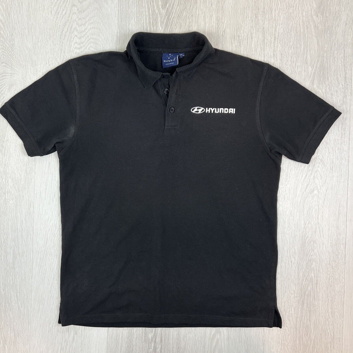 Hyundai Mens Black Short Sleeve Polo Shirt Size Medium (2 Shirts)