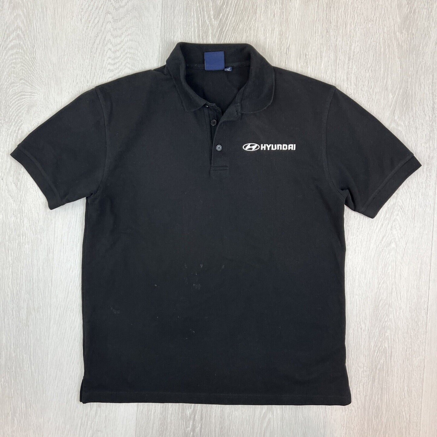 Hyundai Mens Black Short Sleeve Polo Shirt Size Medium (2 Shirts)
