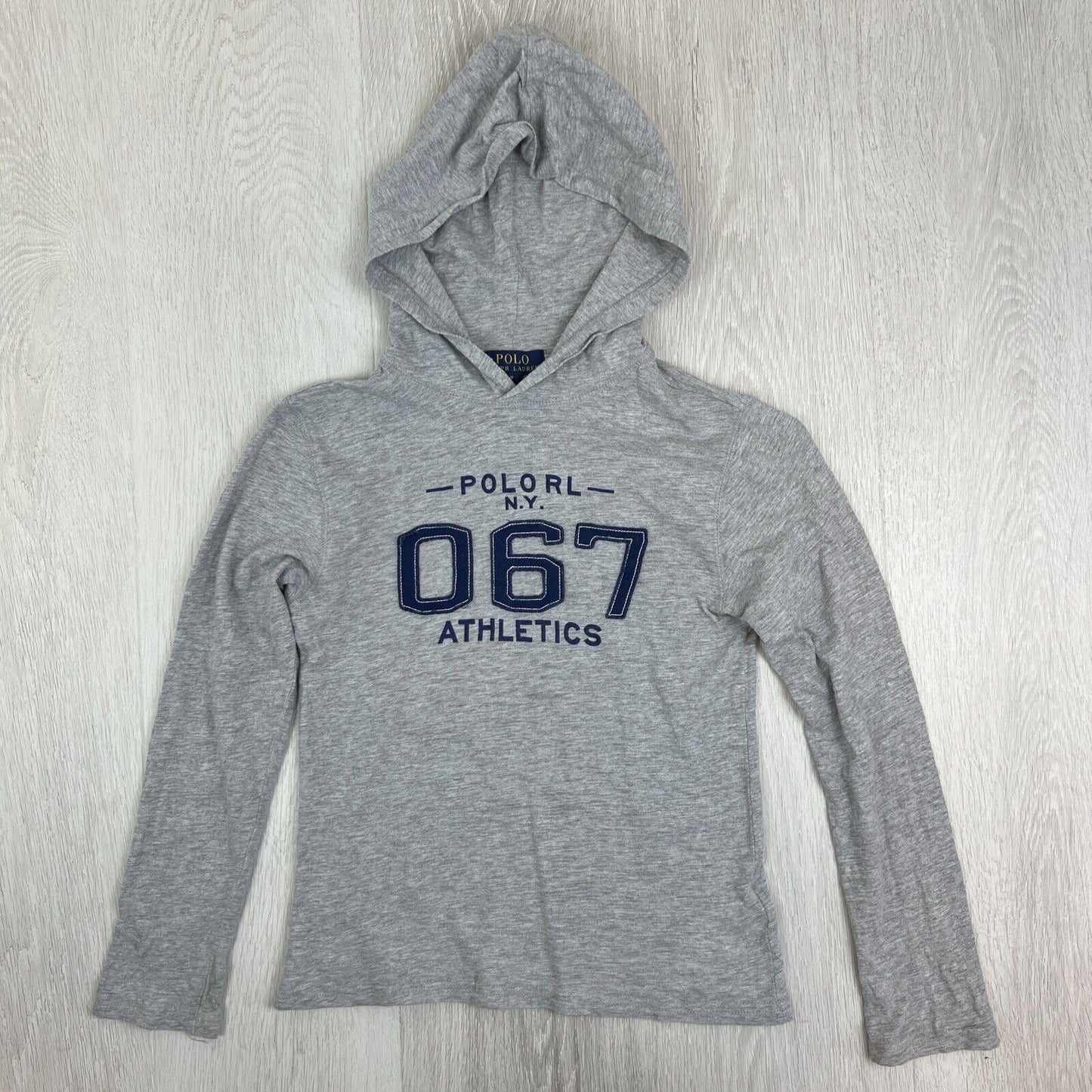 Polo Ralph Lauren Boys Grey Hooded T-Shirt Size 8 Years