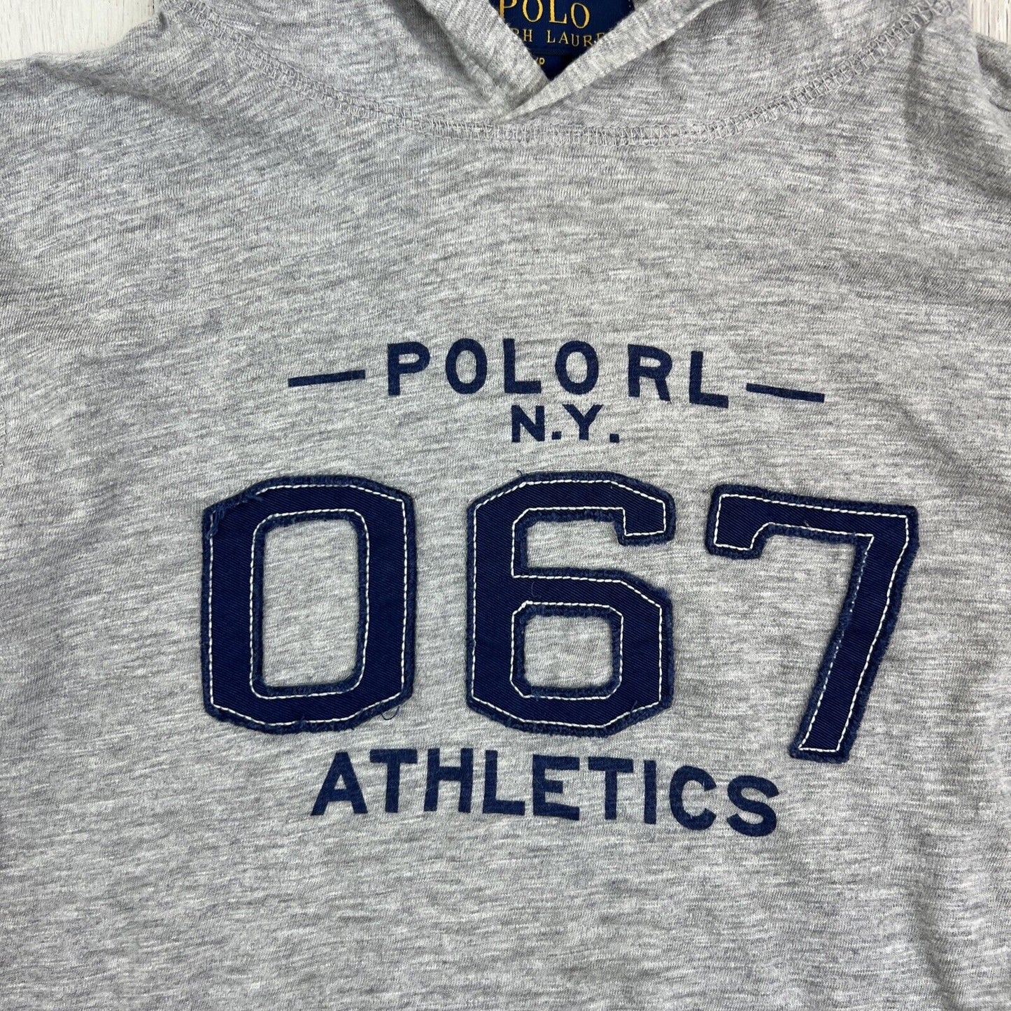 Polo Ralph Lauren Boys Grey Hooded T-Shirt Size 8 Years