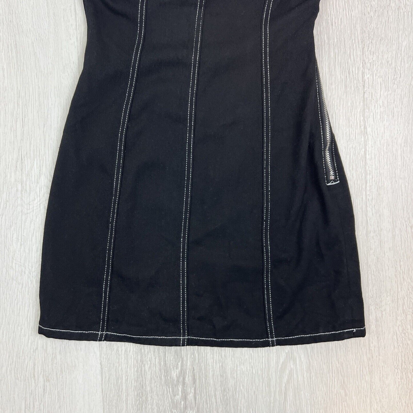 White Fox Womens Black Denim Mini Dress Size XS
