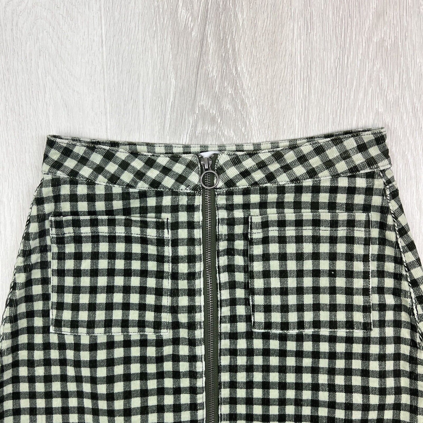 Ghanda Womens Check Corduroy Mini Skirt Size 8