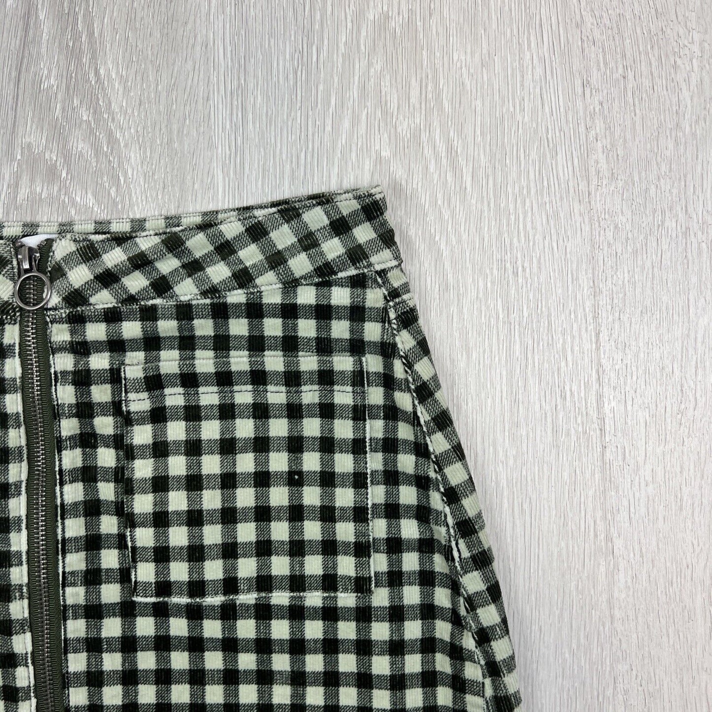 Ghanda Womens Check Corduroy Mini Skirt Size 8