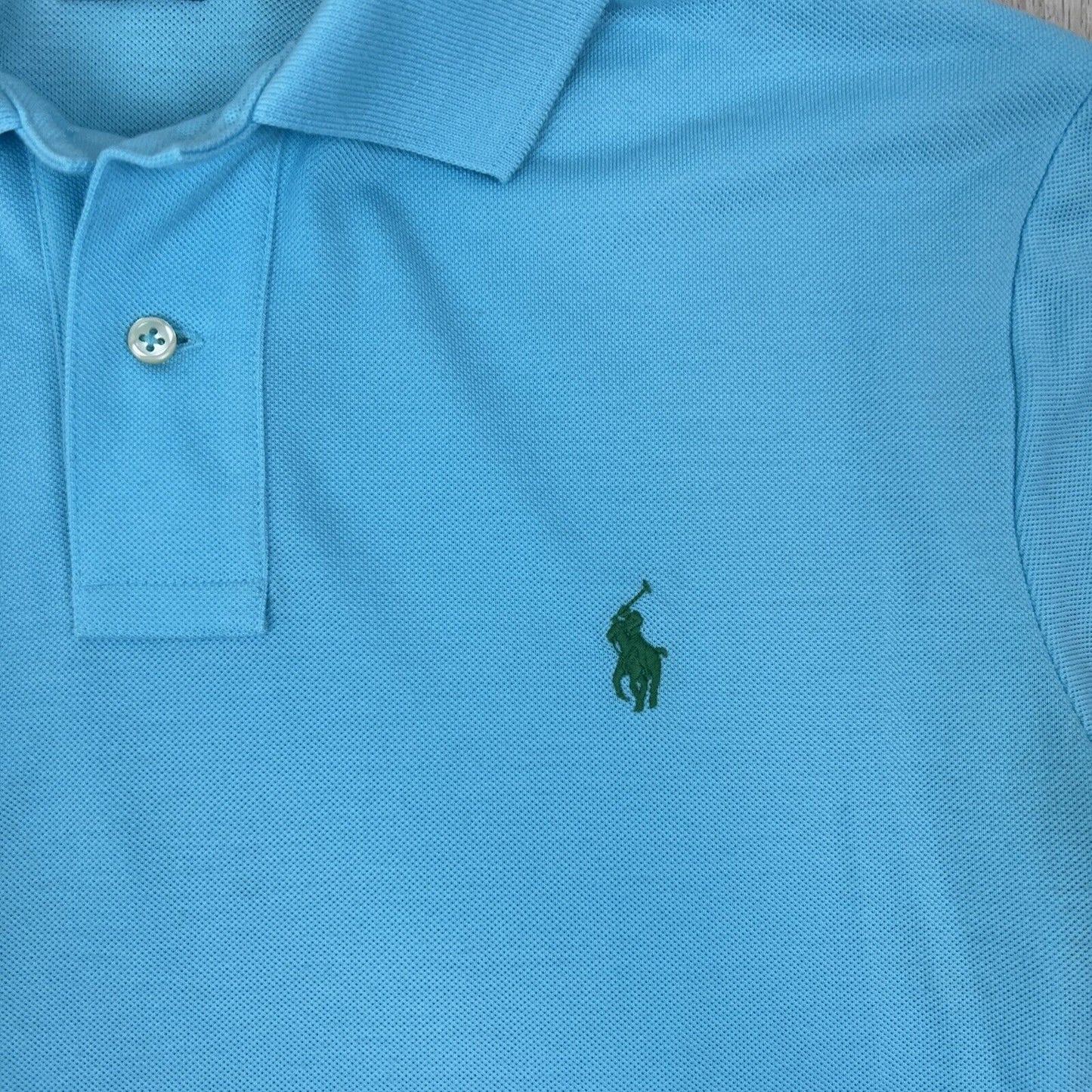 Polo Ralph Lauren Mens The Earth Polo Custom Slim Fit Blue Polo Shirt Size M