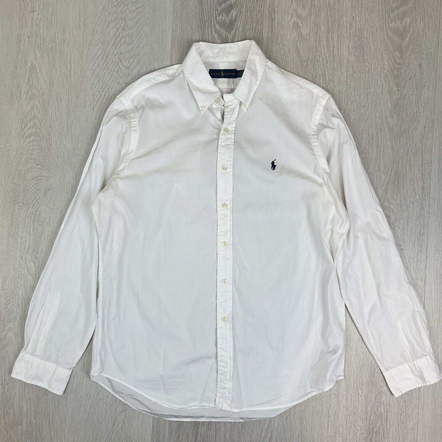 Polo Ralph Lauren Mens White Long Sleeve Button Up Shirt Size Large