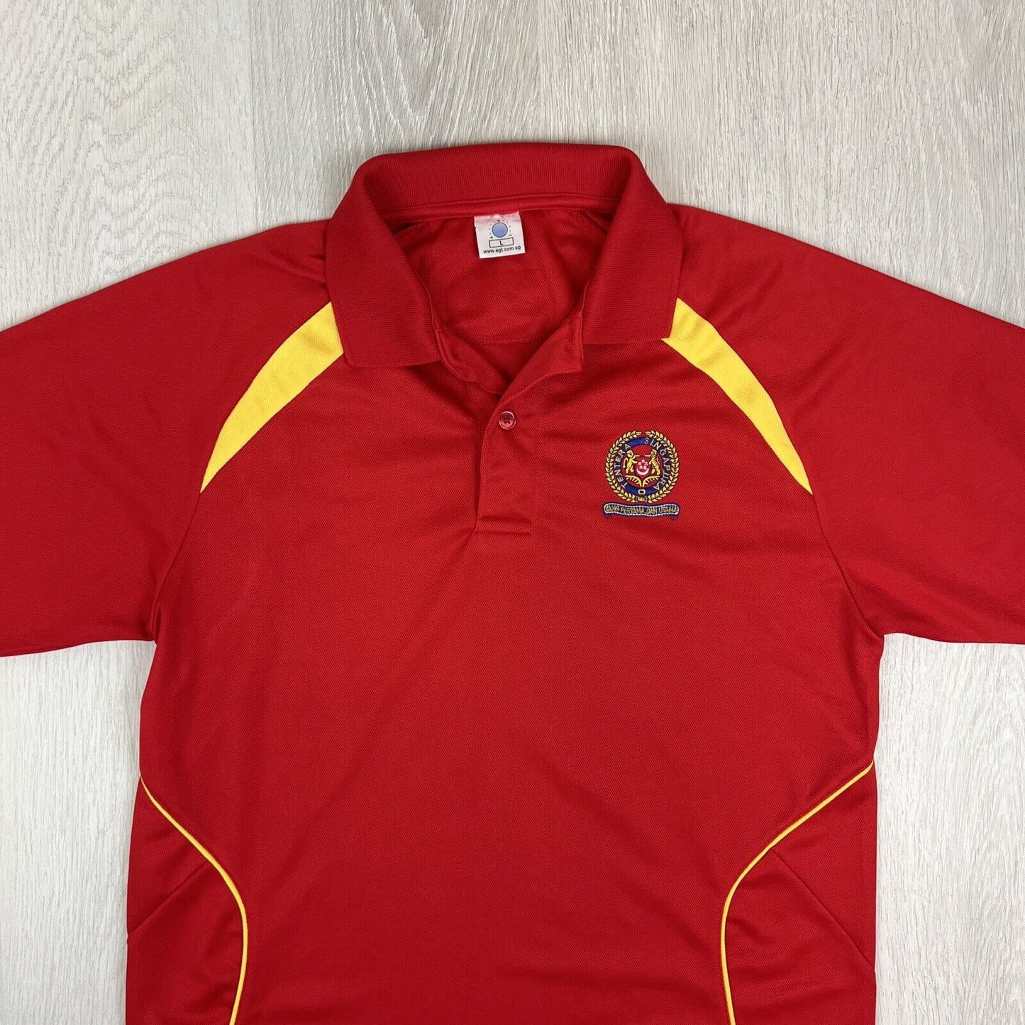 Singapore Armed Forces Army Mens Red Polo Shirt Size Large