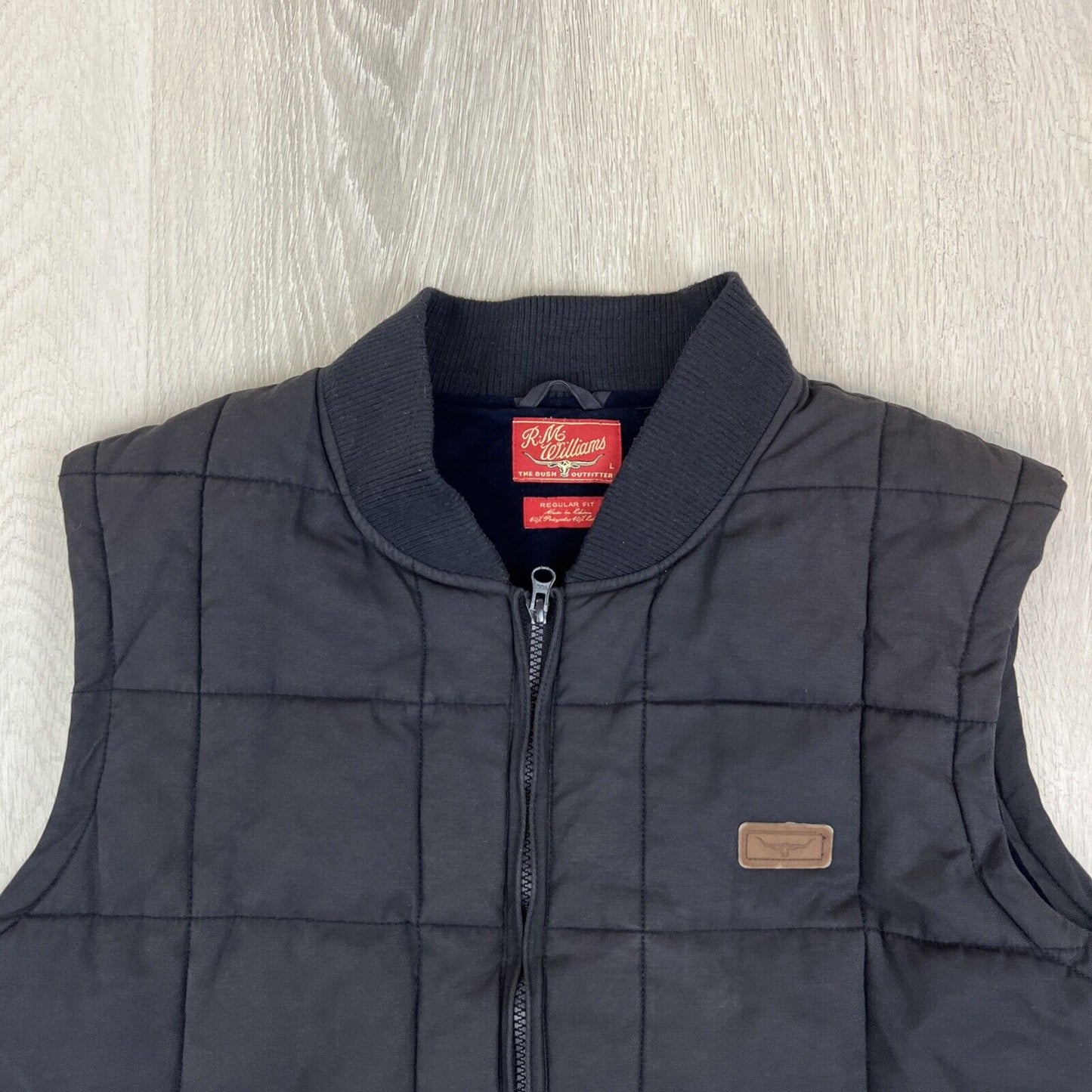 R.M. Williams Mens Navy Blue Vest Jacket Size Large