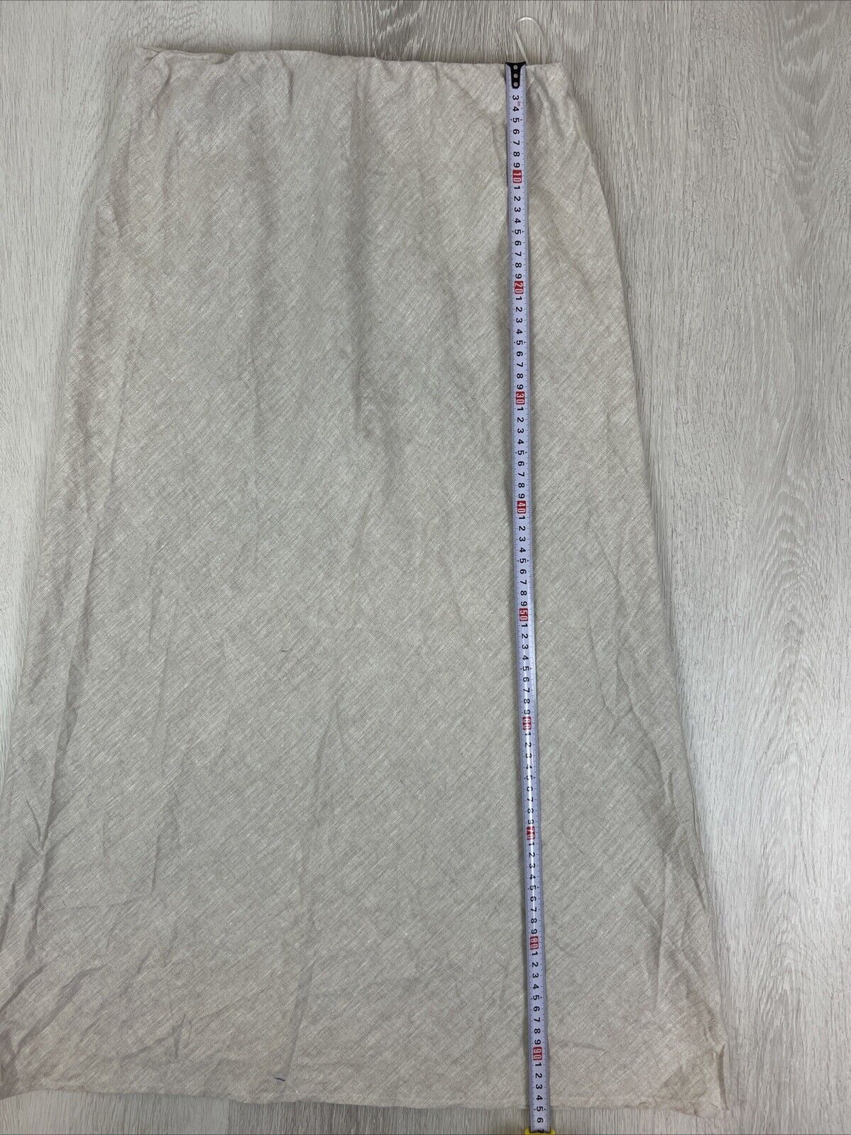 AERE Womens Beige 100% Linen Long Skirt Size 14