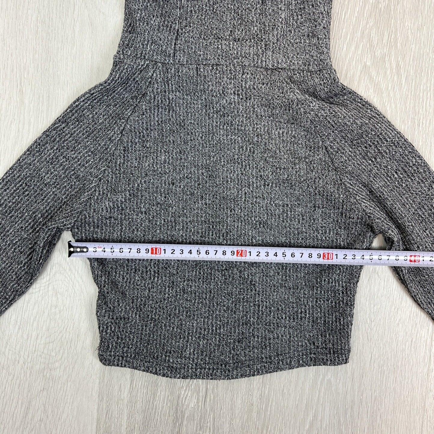 Echt Womens Cropped Ribbed Texture Pullover Hoodie Size Small