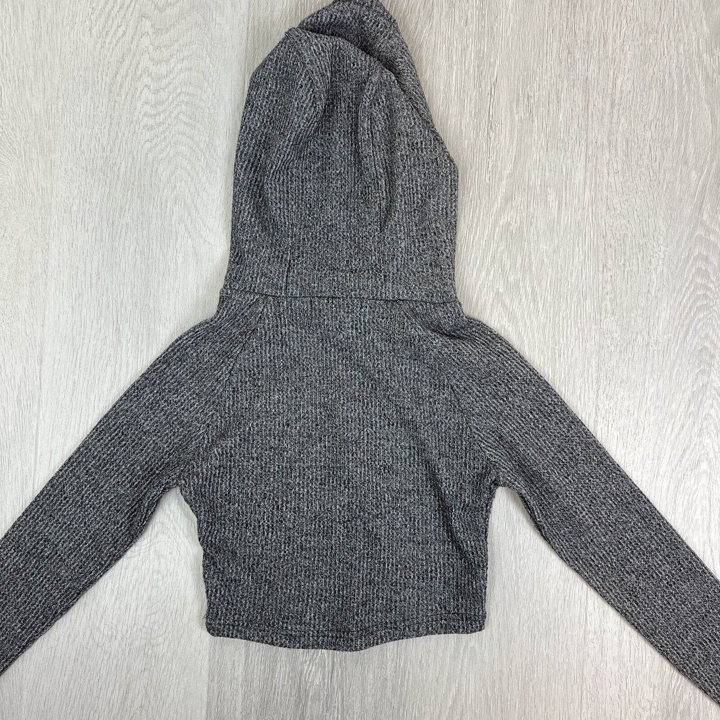 Echt Womens Cropped Ribbed Texture Pullover Hoodie Size Small