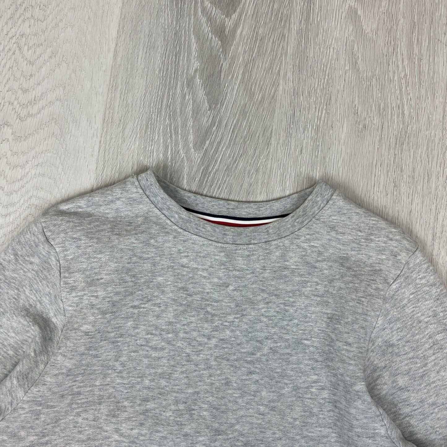Tommy Hilfiger Womens Grey Cropped Oversized Pullover Sweatshirt Size 2XS