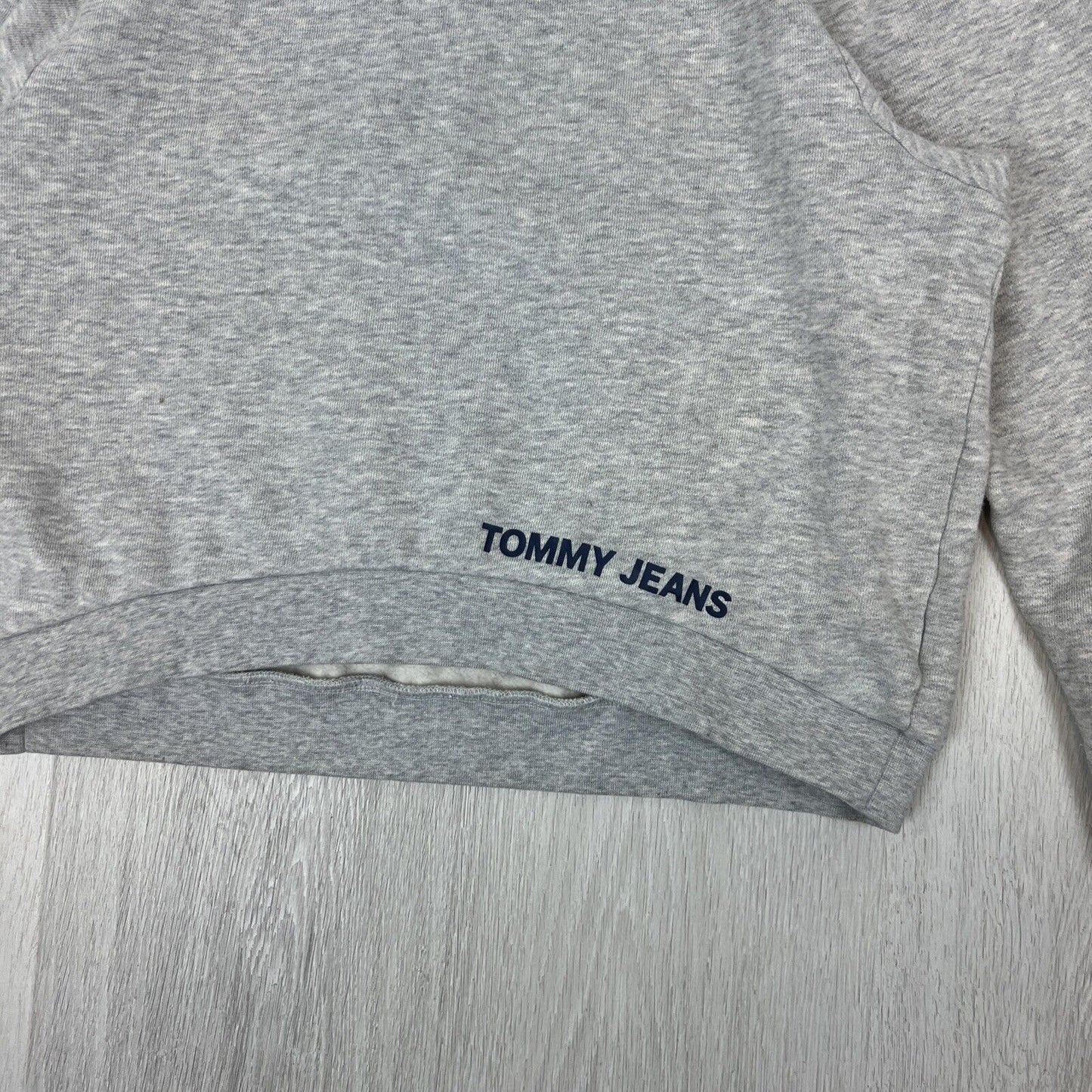 Tommy Hilfiger Womens Grey Cropped Oversized Pullover Sweatshirt Size 2XS