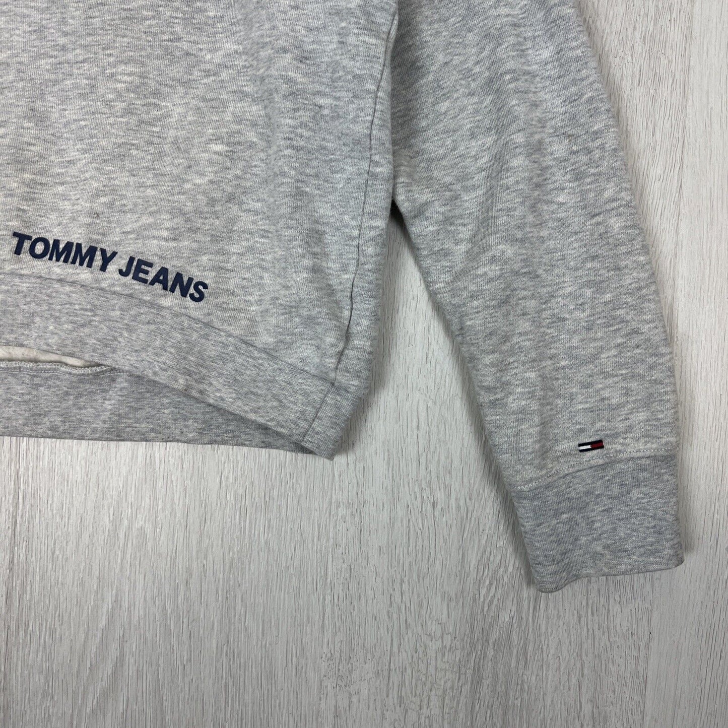 Tommy Hilfiger Womens Grey Cropped Oversized Pullover Sweatshirt Size 2XS