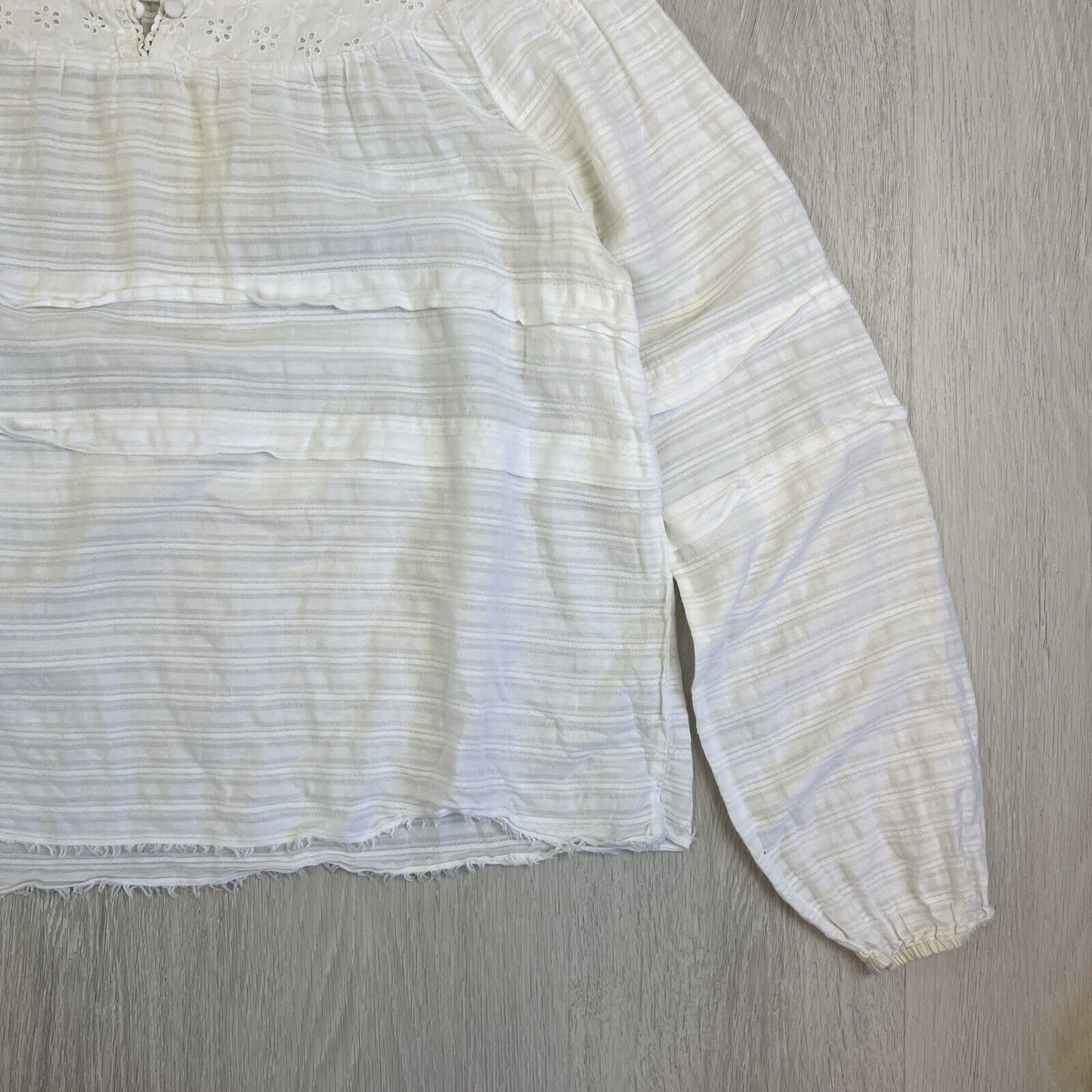 One Teaspoon Womens White Lacey Long Sleeve Top Blouse Size Small