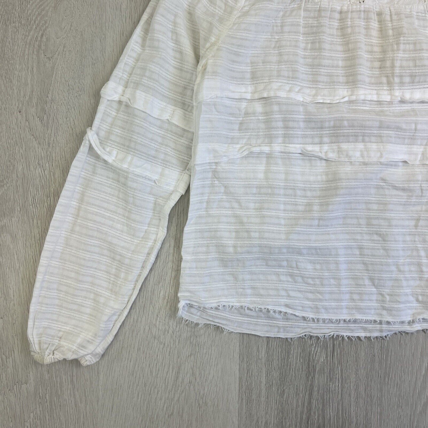 One Teaspoon Womens White Lacey Long Sleeve Top Blouse Size Small