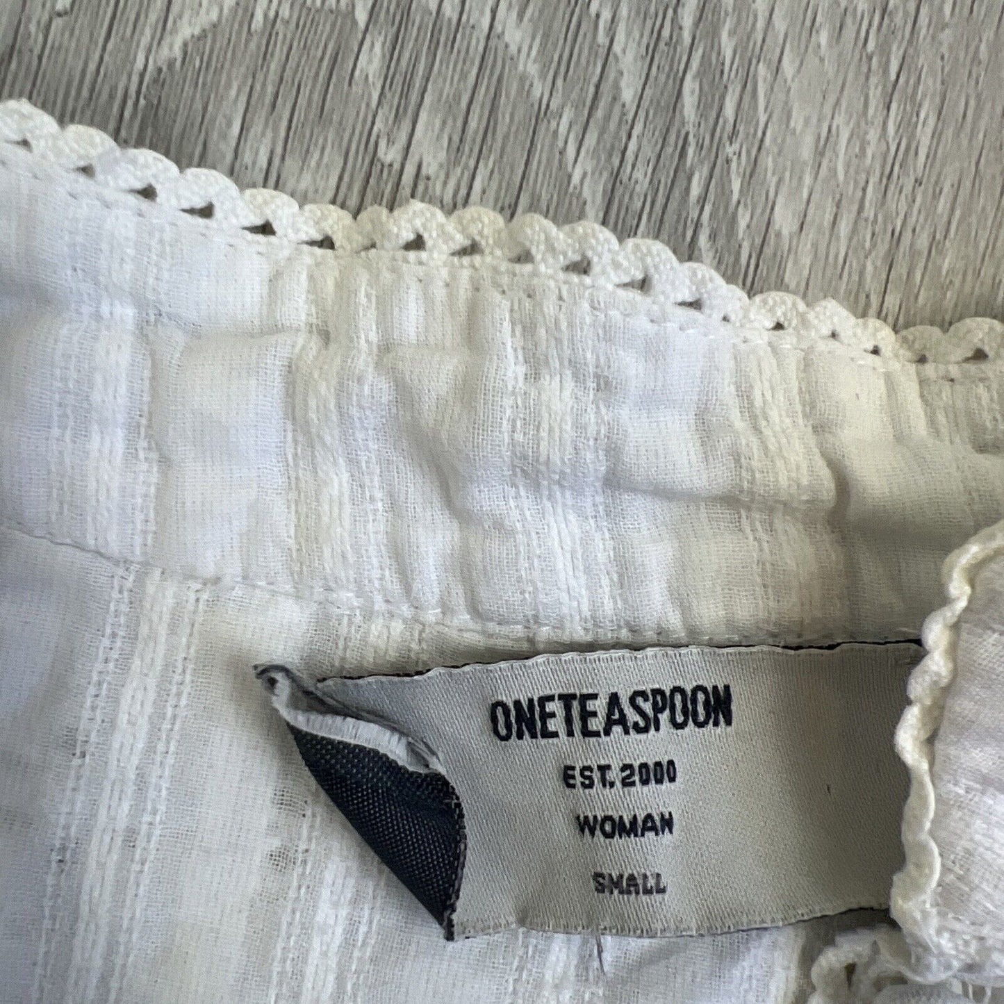 One Teaspoon Womens White Lacey Long Sleeve Top Blouse Size Small