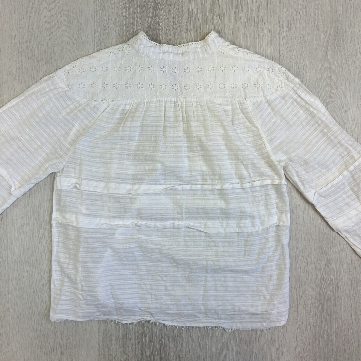 One Teaspoon Womens White Lacey Long Sleeve Top Blouse Size Small