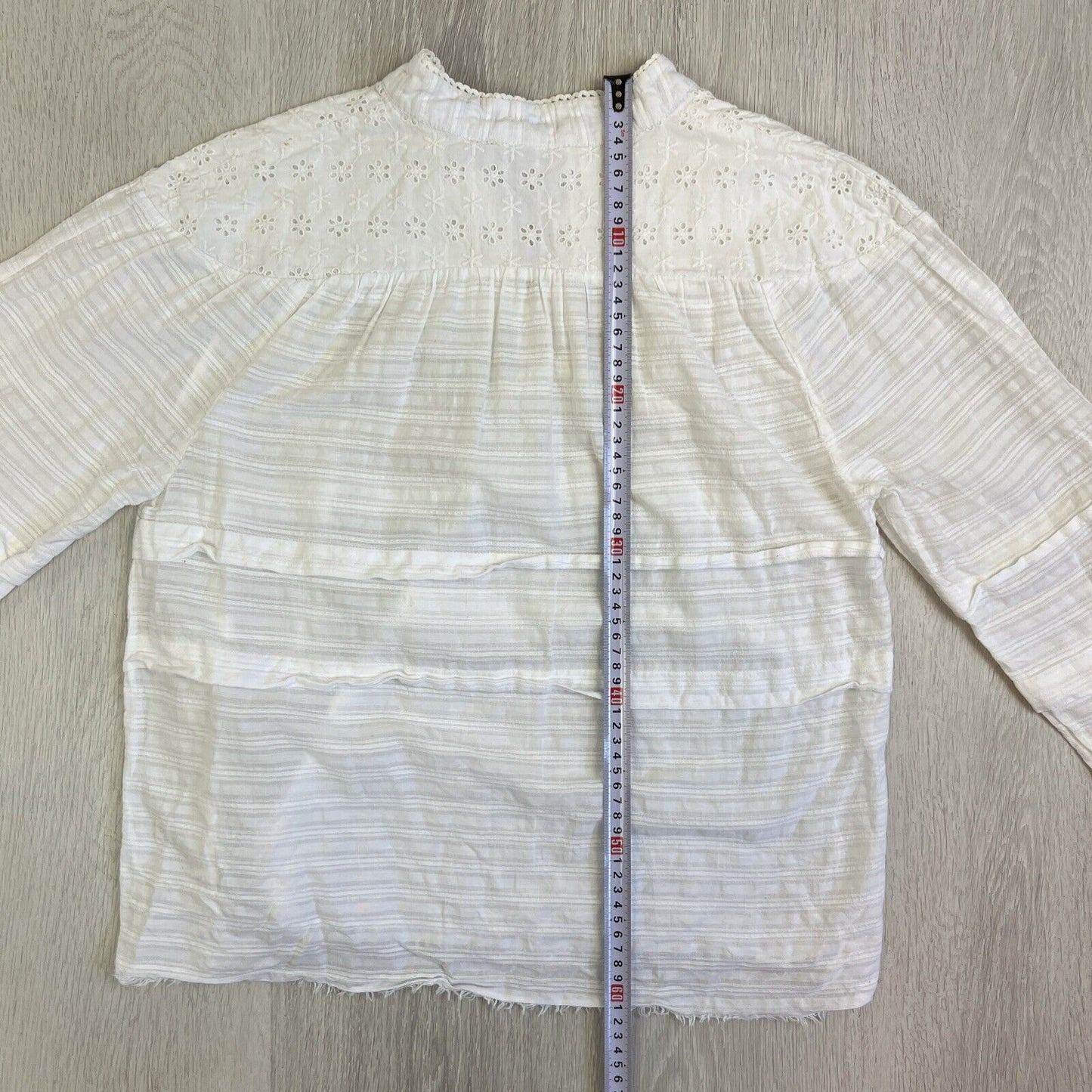 One Teaspoon Womens White Lacey Long Sleeve Top Blouse Size Small