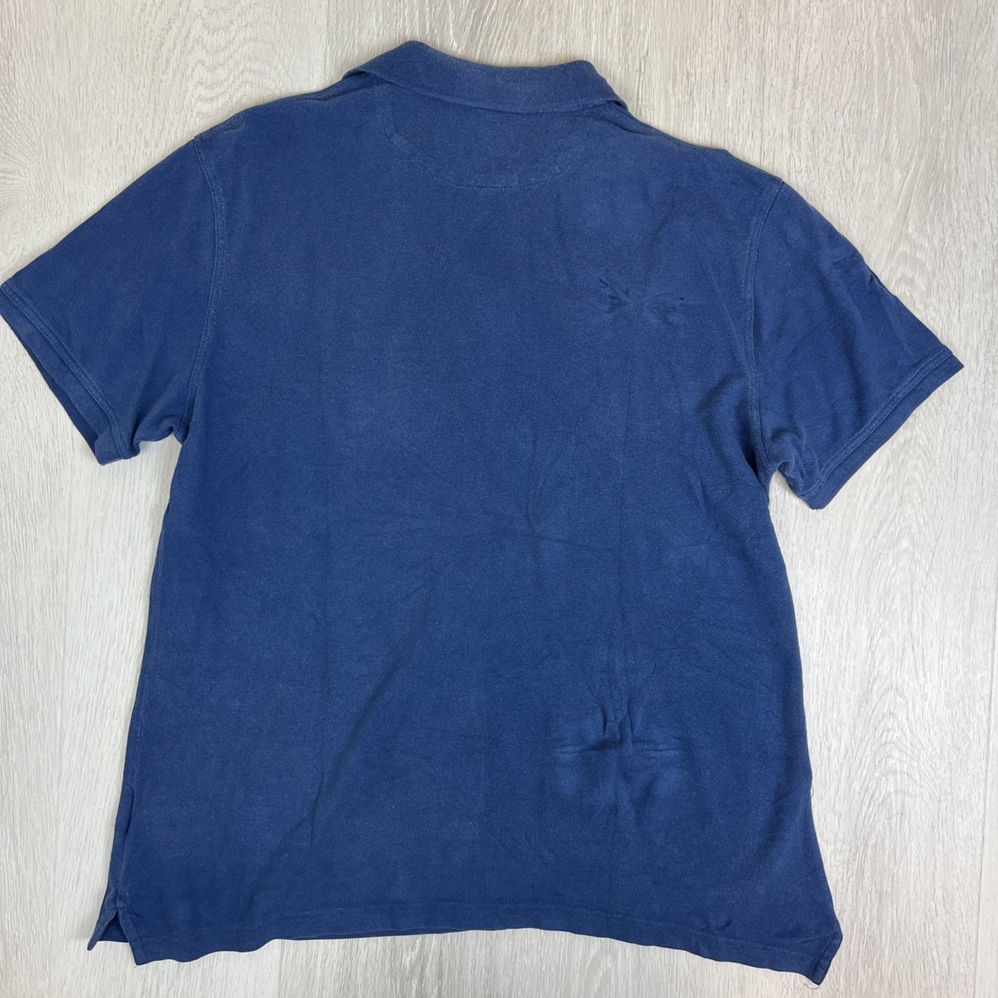 R.M. Williams Mens Regular Fit Blue Short Sleeve Polo Shirt Size Medium (Damaged