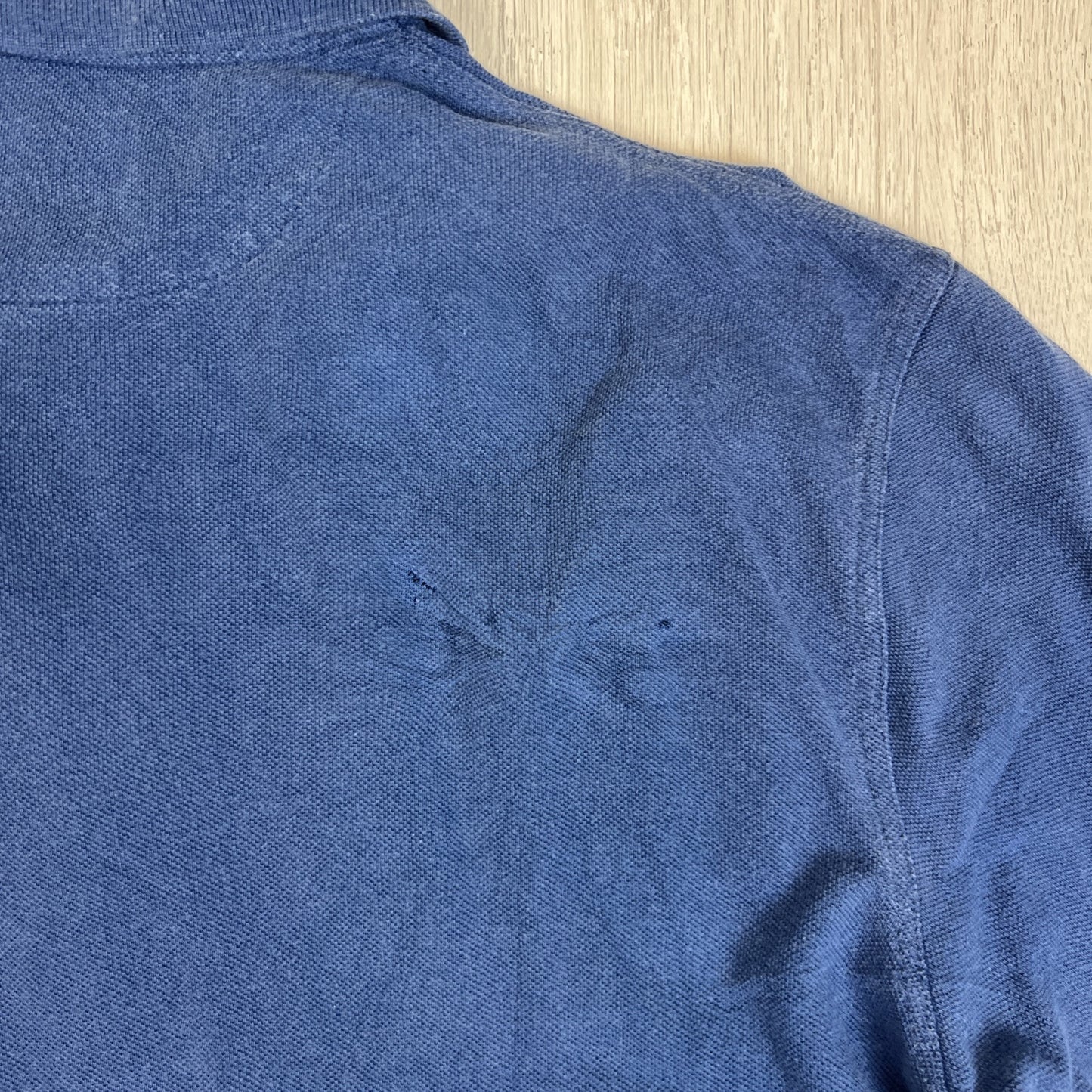 R.M. Williams Mens Regular Fit Blue Short Sleeve Polo Shirt Size Medium (Damaged