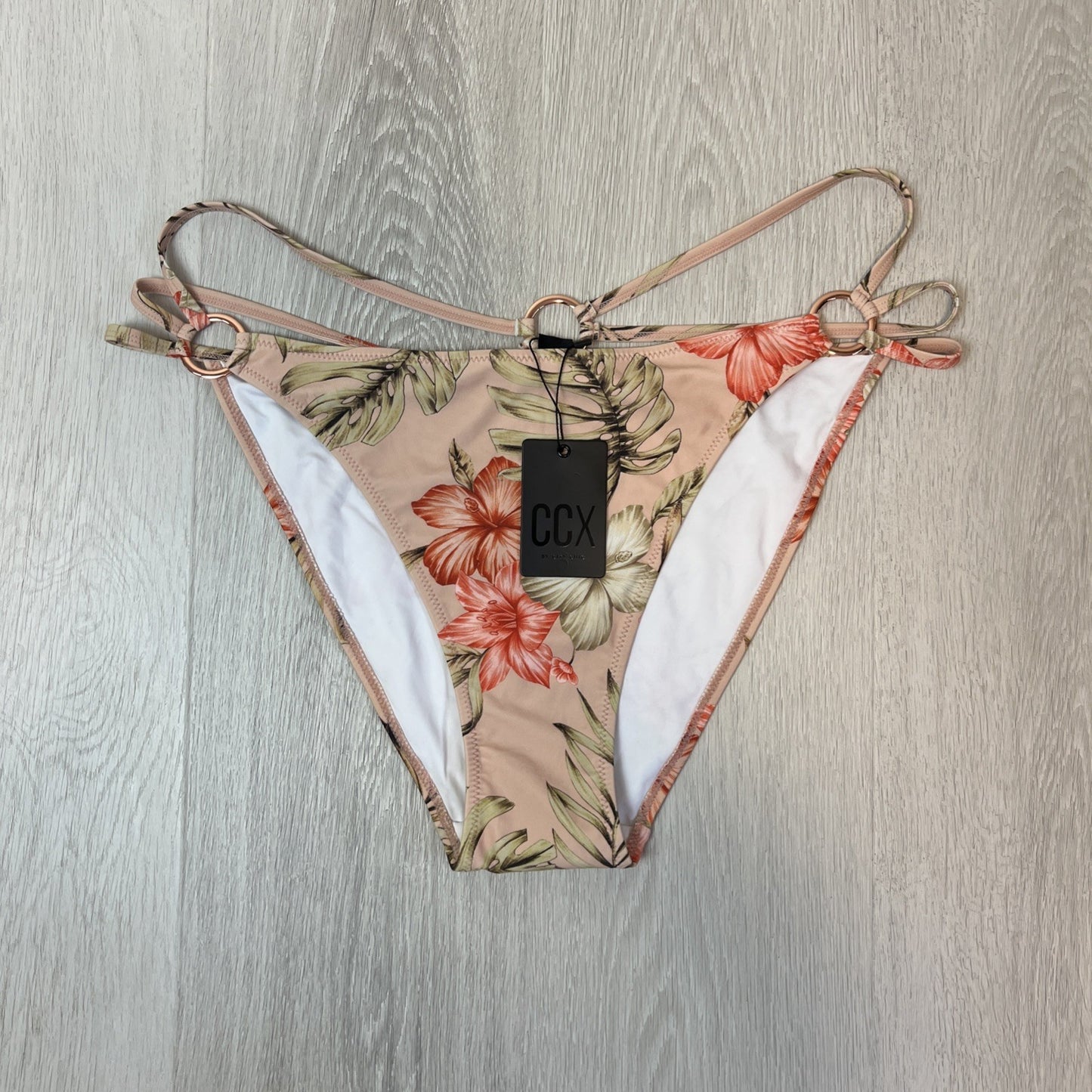 City Chic Womens Amara Bikini Pant Coral Floral Pattern Size 20 (New)