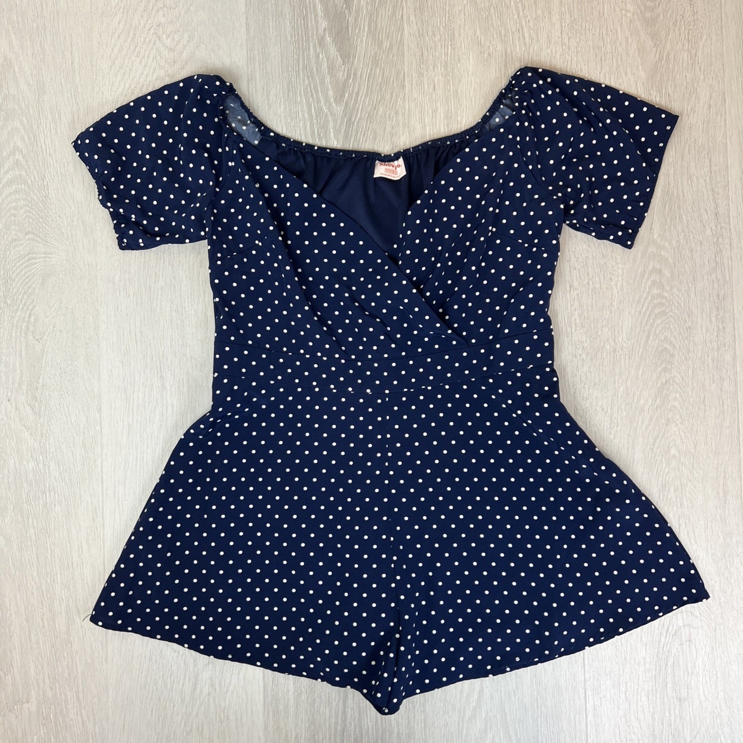 Showpo Womens Navy Blue Polka Dot Playsuit Size 16