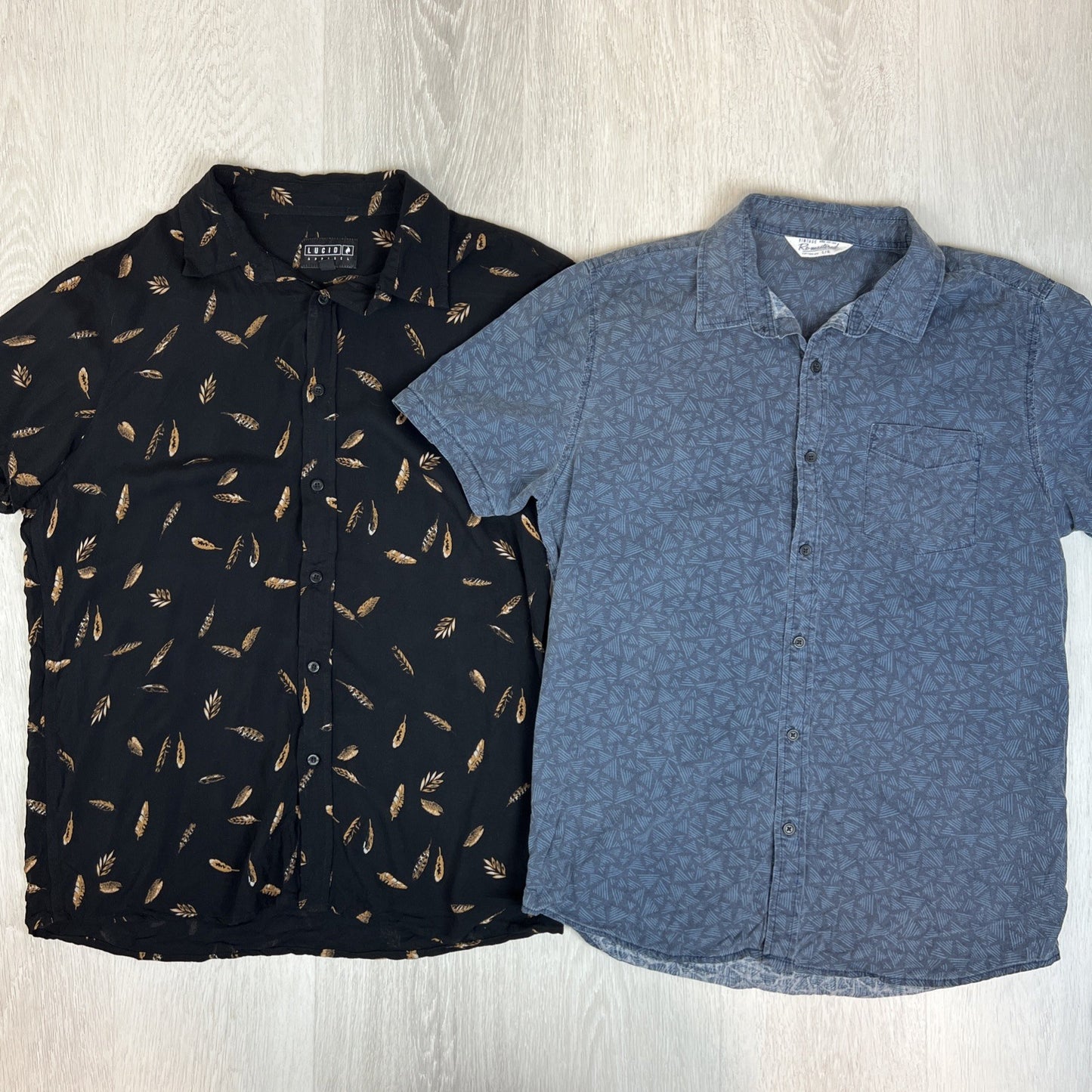 Lucid & Cotton On Mens Button Up Short Sleeve Shirt Size Large