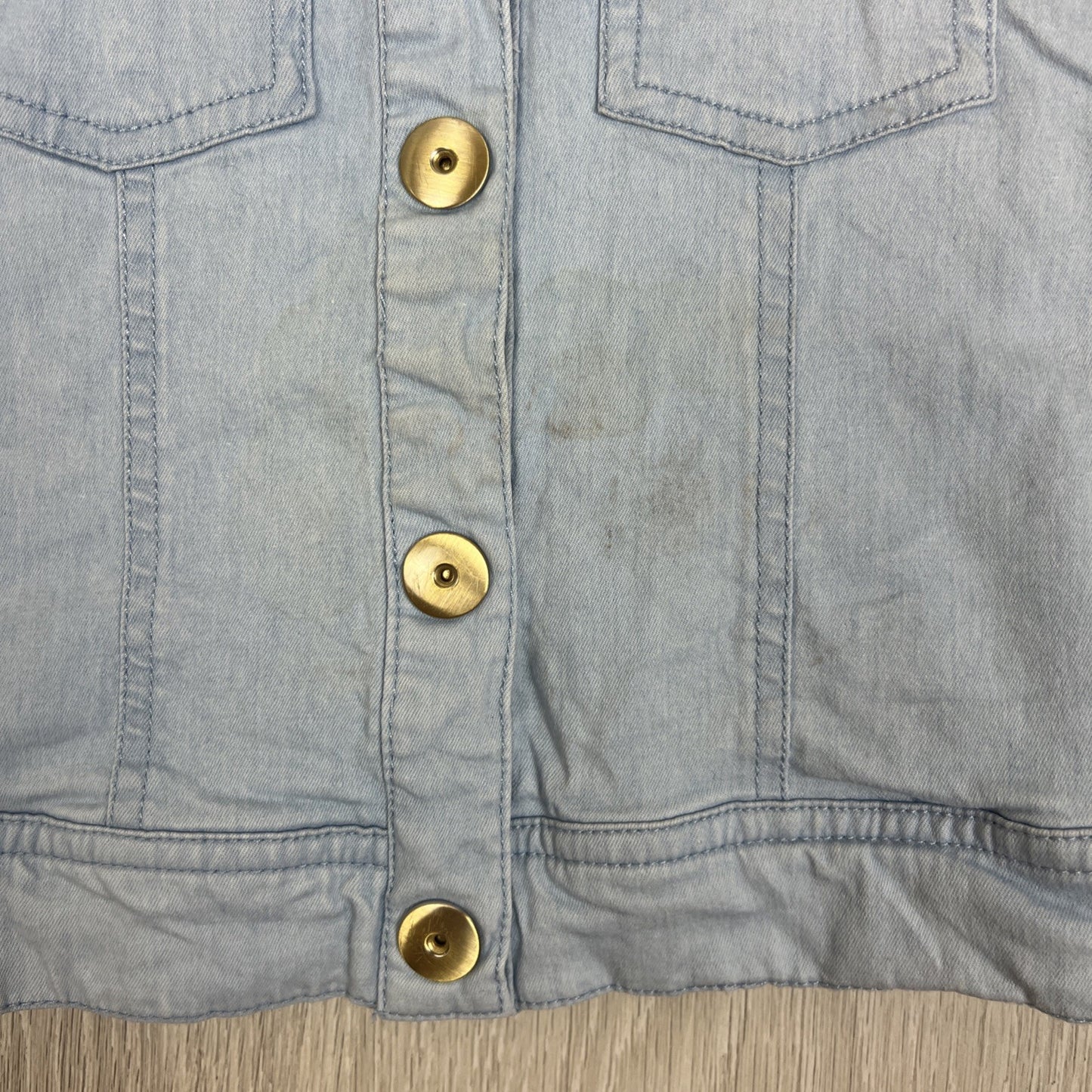 Peter Alexander Girls Light Wash Denim Vest Size 4 Years