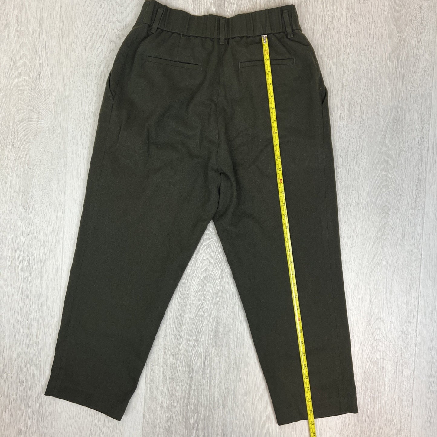 Uniqlo Womens Dark Green Wool Blend Pleated Dress Pants Size Size M