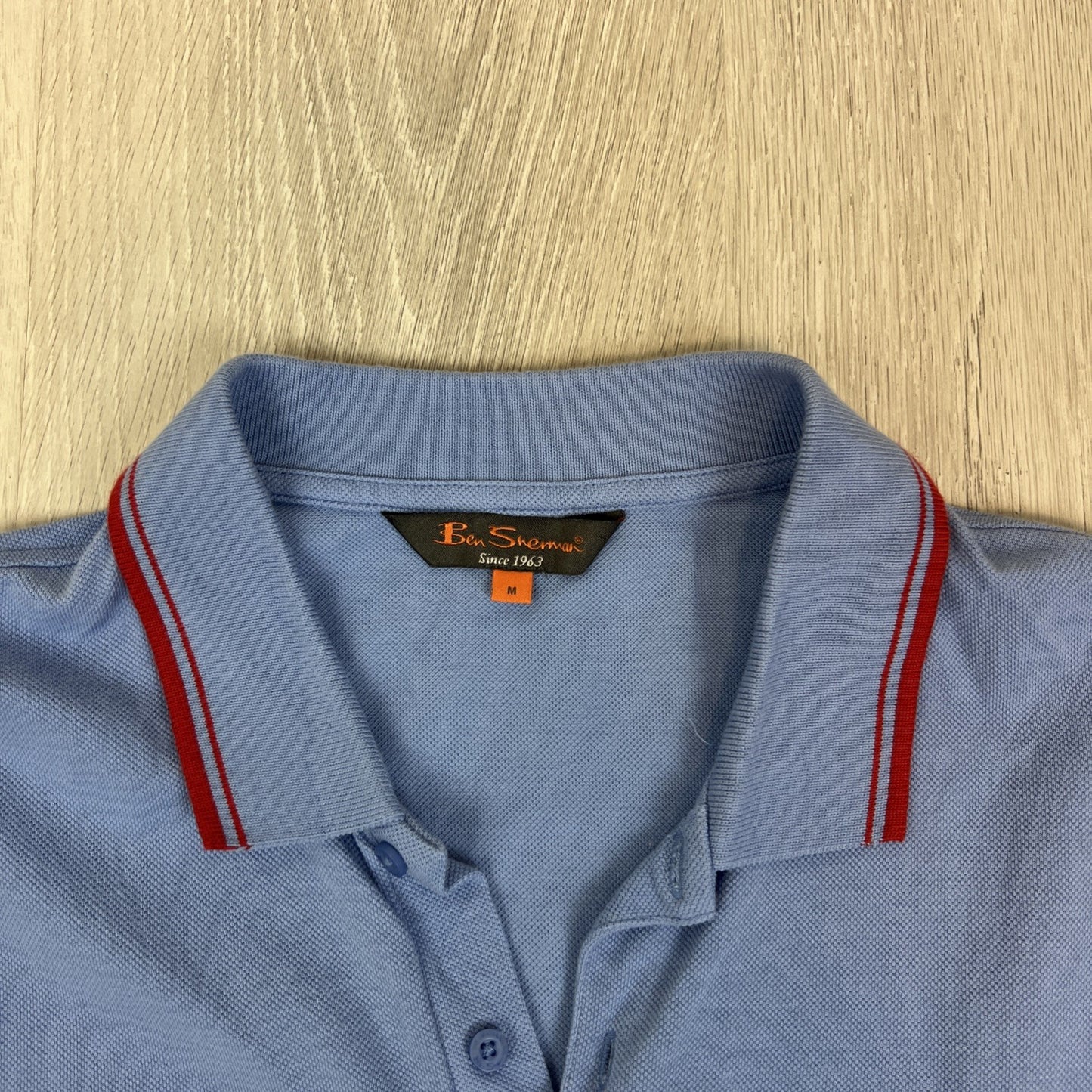 Ben Sherman Mens Blue Cotton Polo Shirt Size Medium