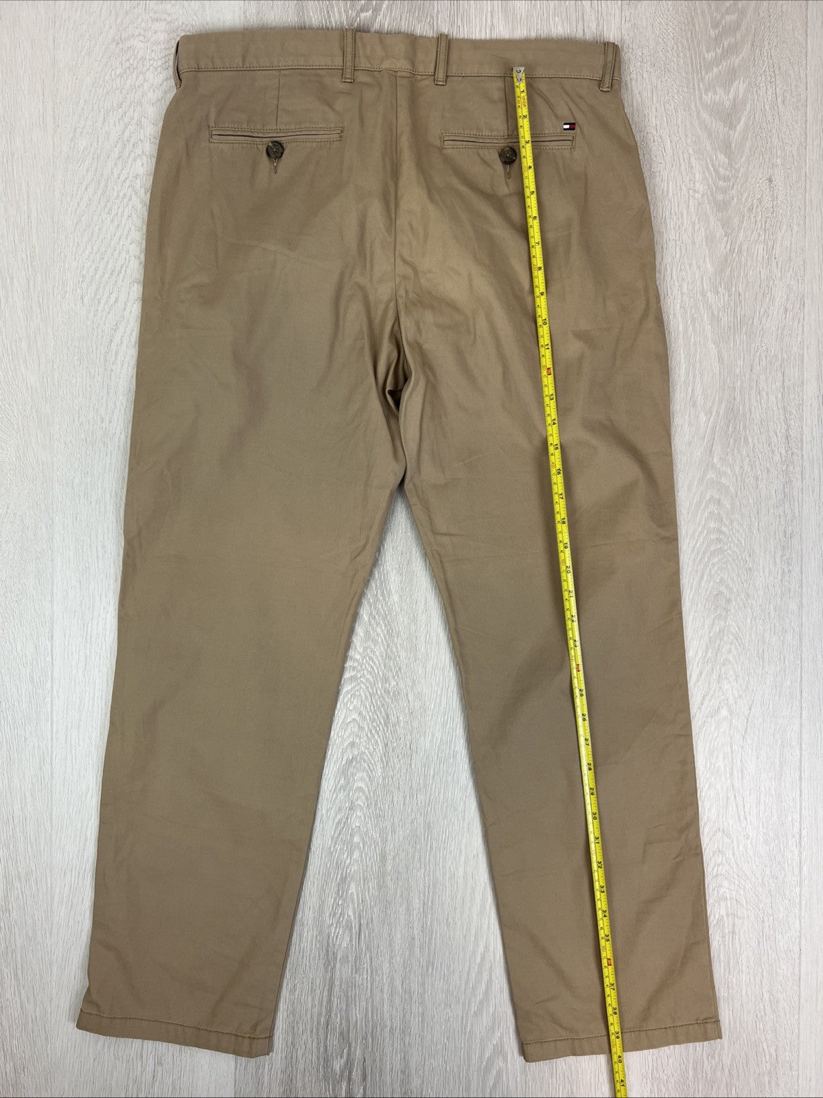 Tommy Hilfiger Mens Beige Custom Fit Chinos Pants Size 34/30