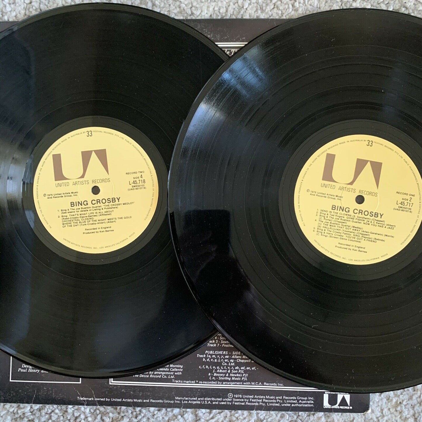 Bing Crosby Live: London Palladium 50th Anniversary concert Vinyl Record (1976)