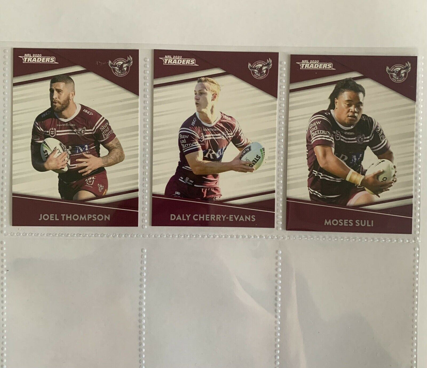 NRL Traders Cards 2020 - Manly Sea Eagles - Thompson, Cherry Evans, Suli