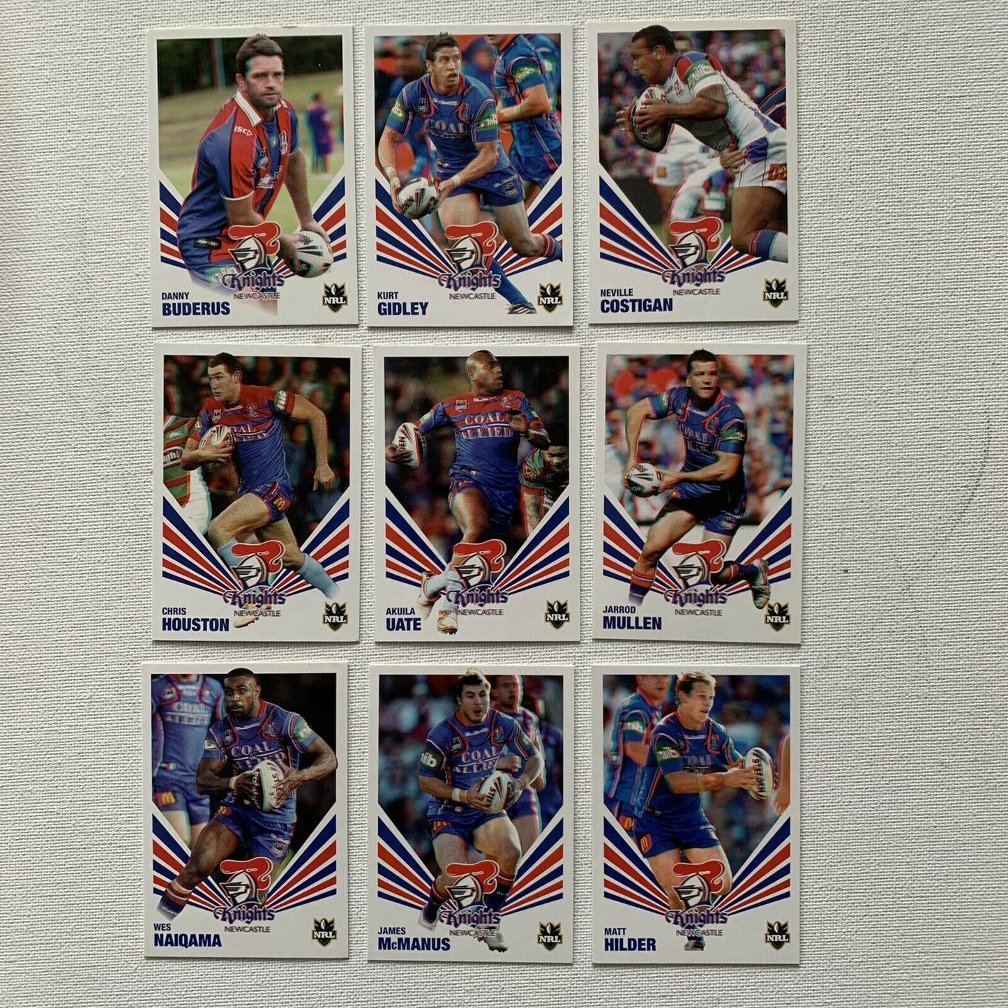 Newcastle Knights 2012 Official NRL 3D Collector Cards Rugby League Sports Cards