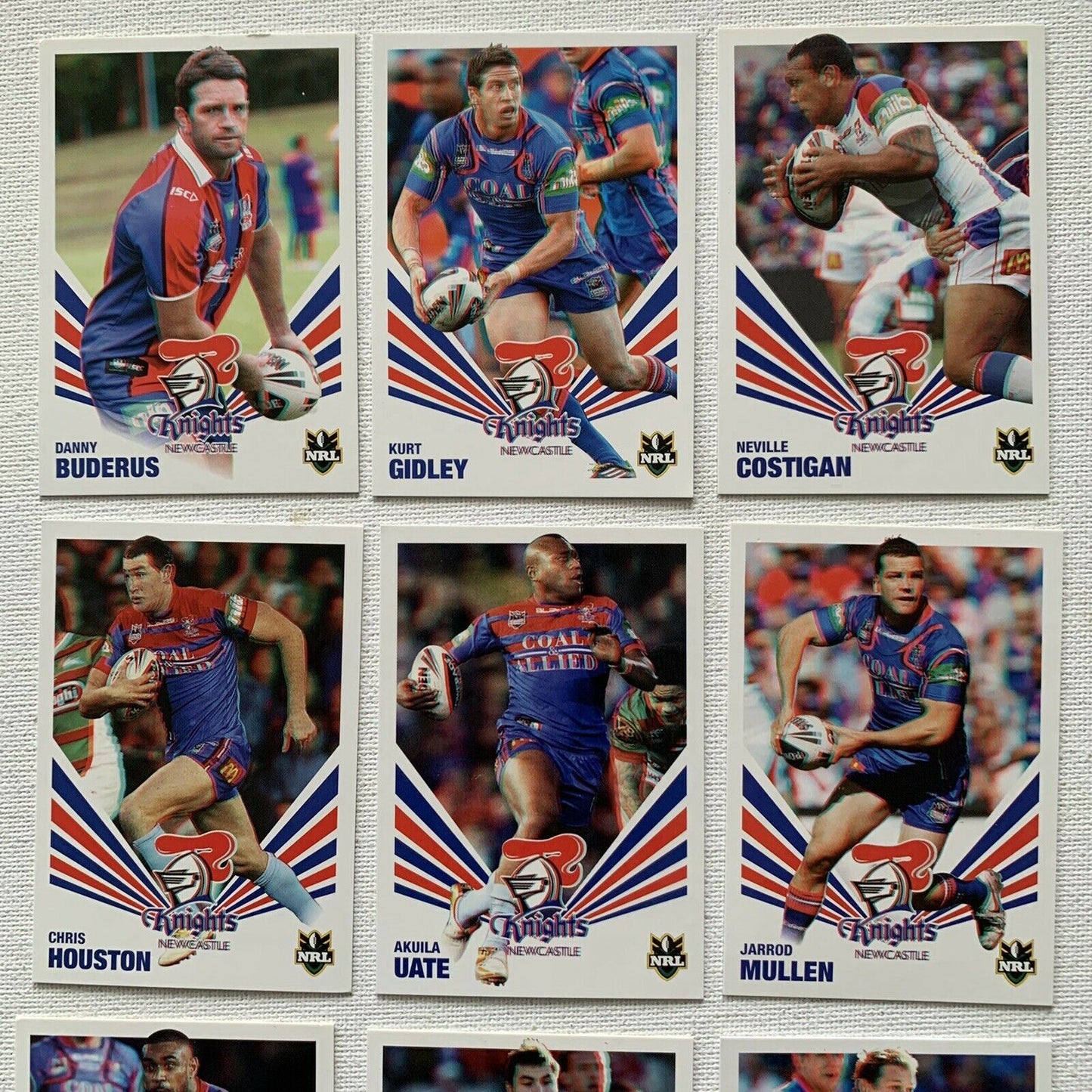 Newcastle Knights 2012 Official NRL 3D Collector Cards Rugby League Sports Cards