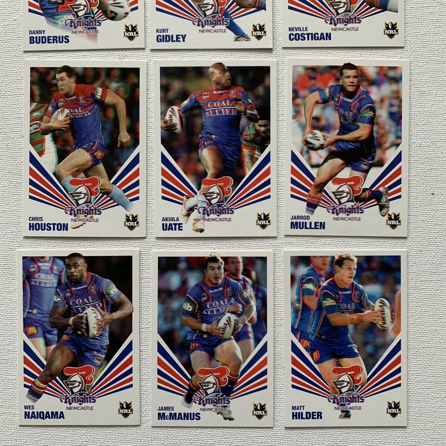 Newcastle Knights 2012 Official NRL 3D Collector Cards Rugby League Sports Cards