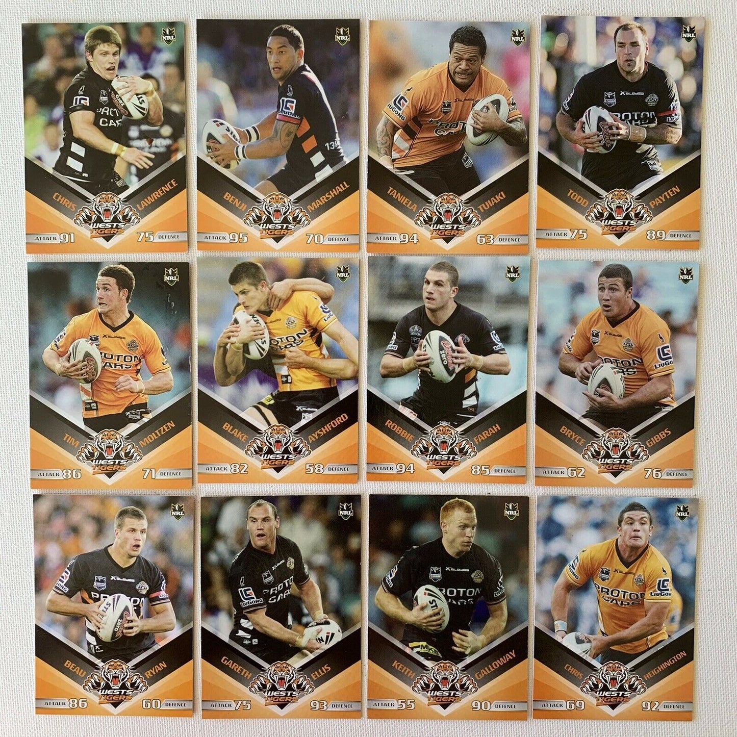 Wests Tigers 2010 Official NRL Cards Rugby League Sports Cards